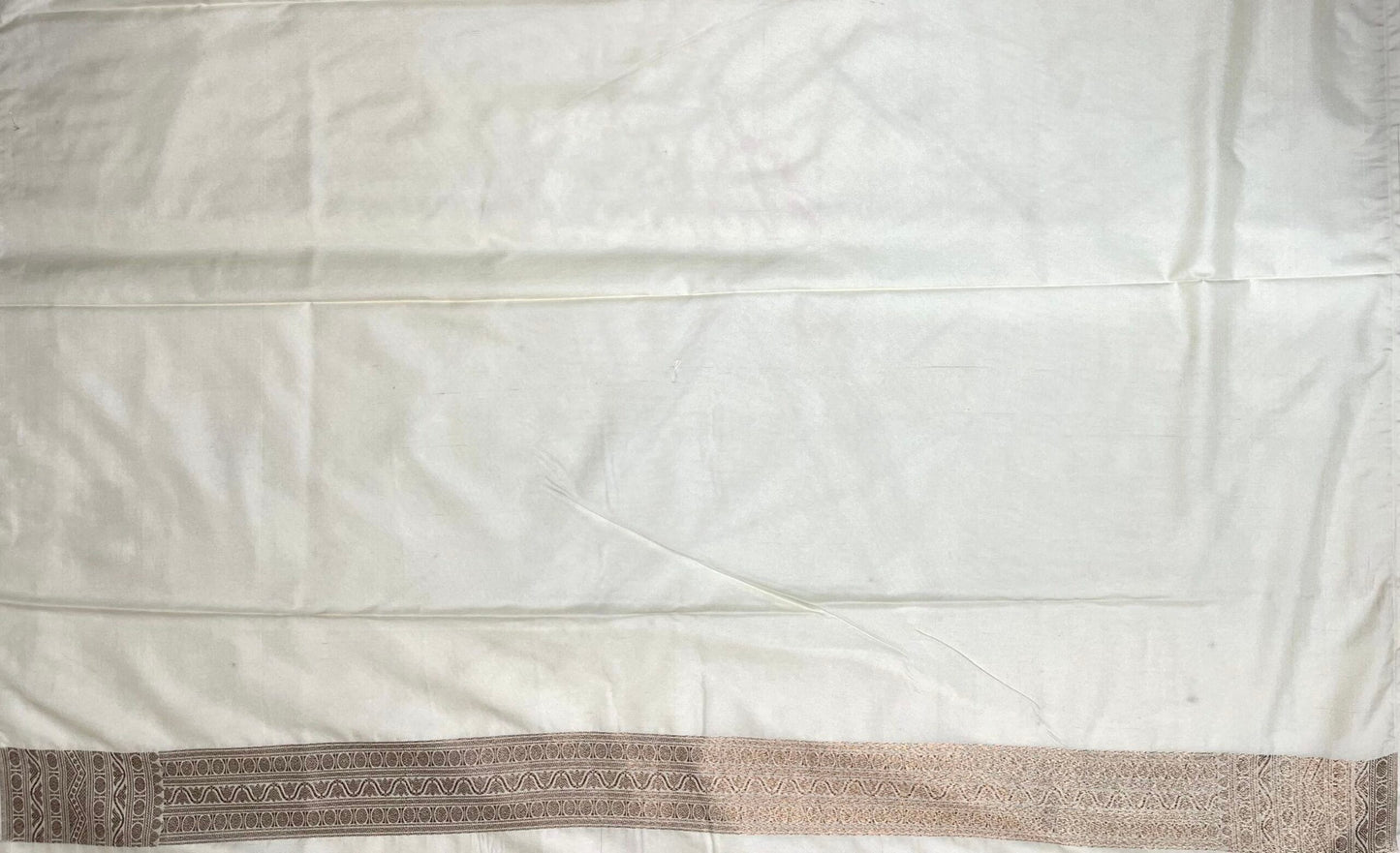 Beige Banaras Katan Intricate Allover Brocade Saree with Border and Pallu Design b0462ds