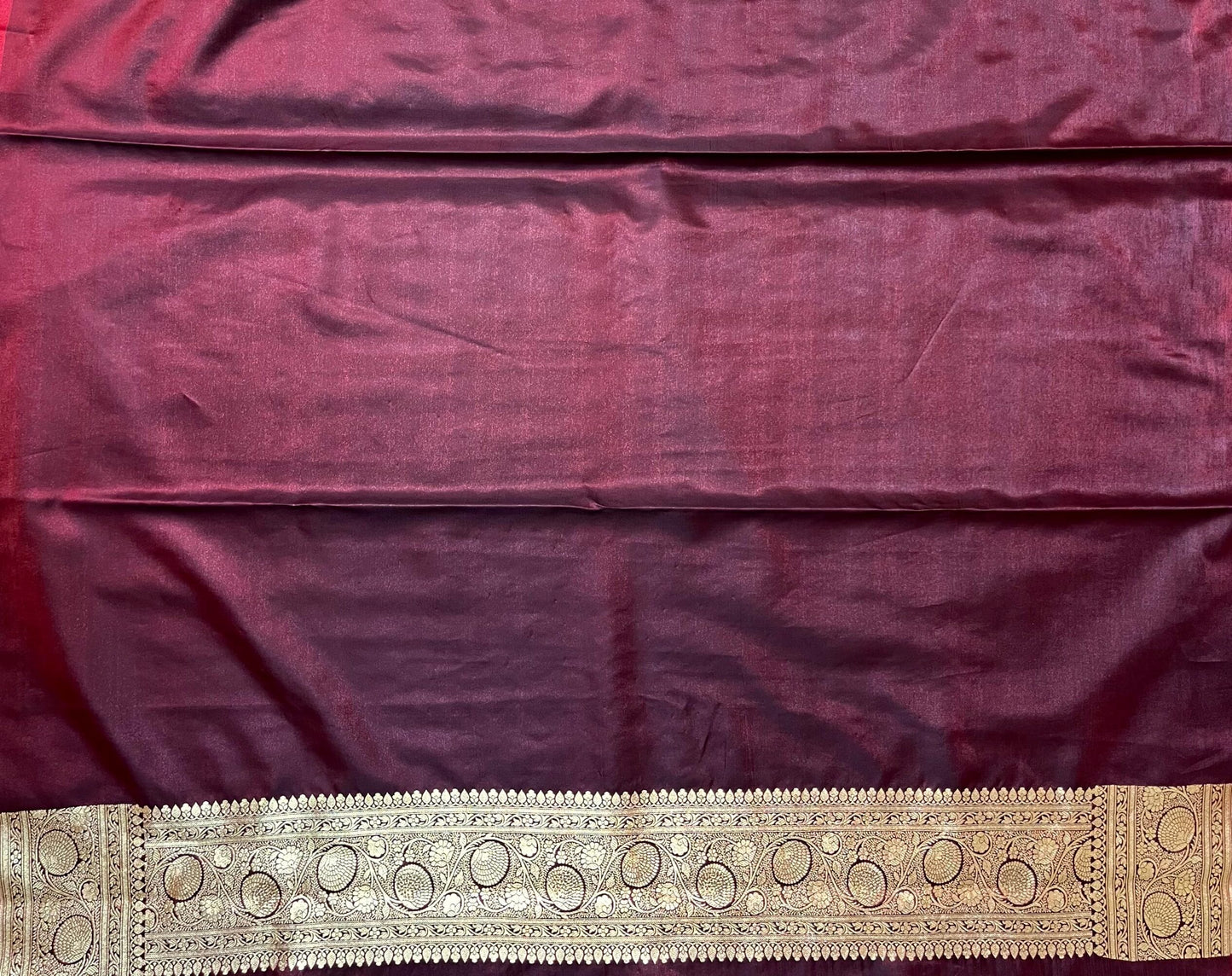 Burgundy Banaras Katan Silk Saree with Body Butti Design b0480ds