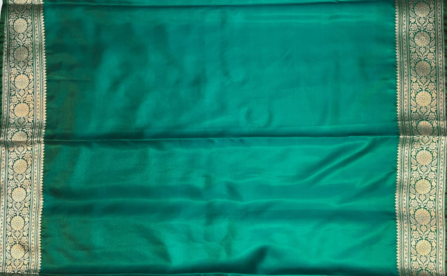 Sea Green Banaras Katan Silk Saree with Body Butti Design b0481ds