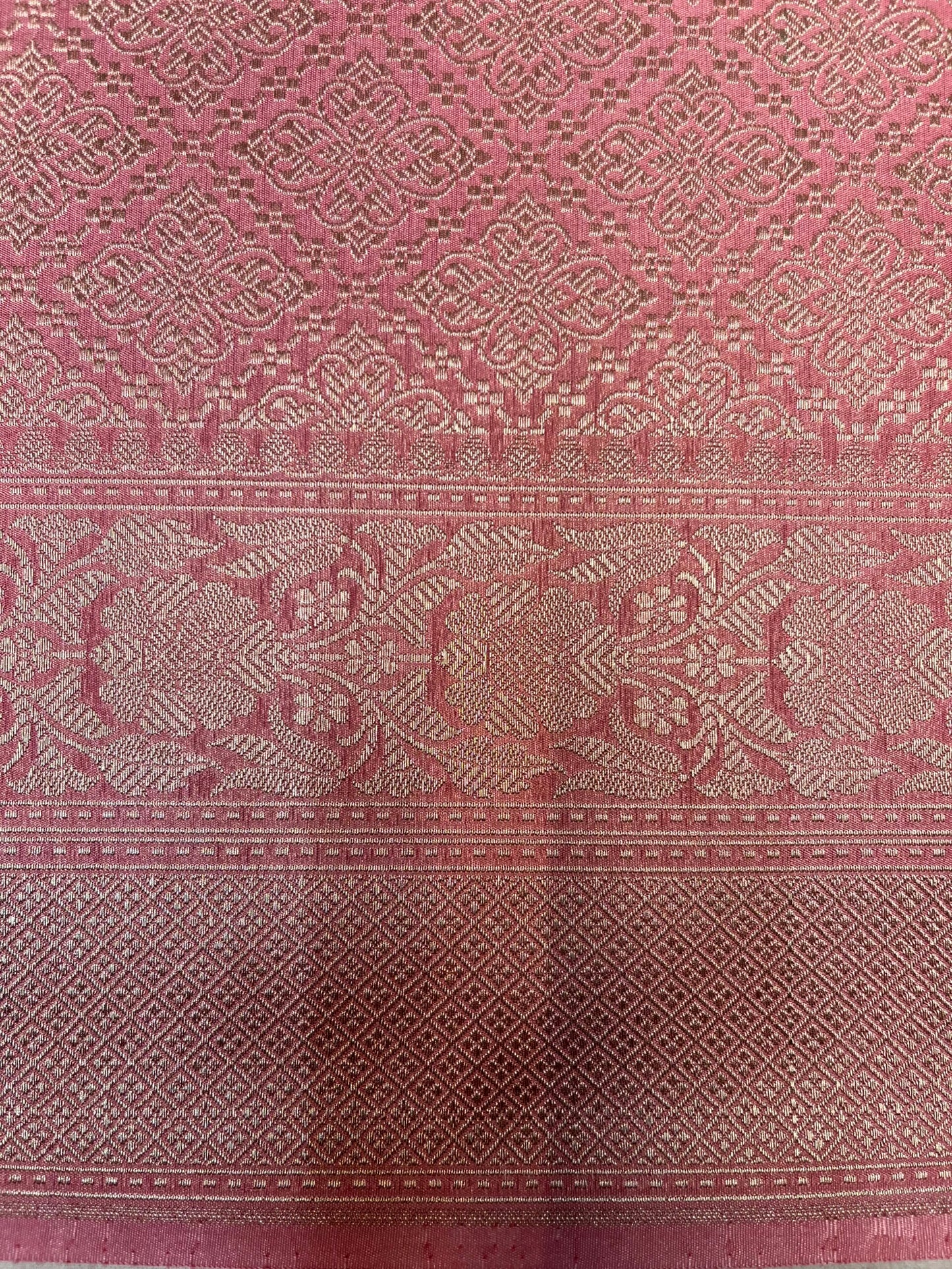Light Pink Banaras Allover Brocade Saree with Border and Pallu Design b0495ds