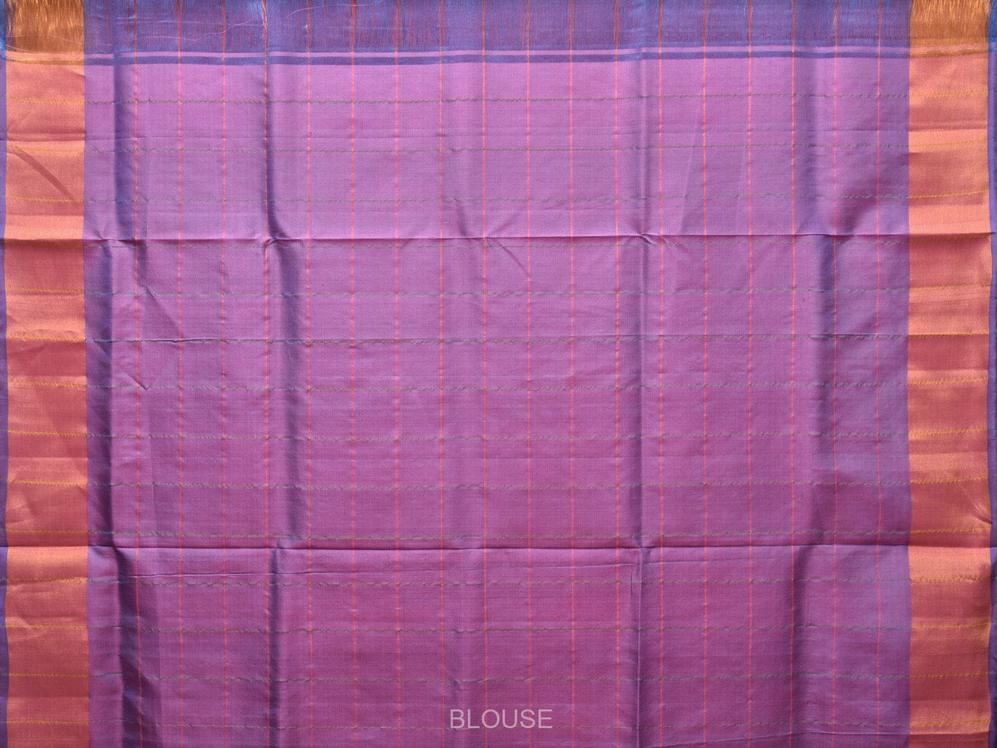 Baby Pink and Lavender Uppada Silk Handloom Saree with Checks and Contrast Pallu Design u2139