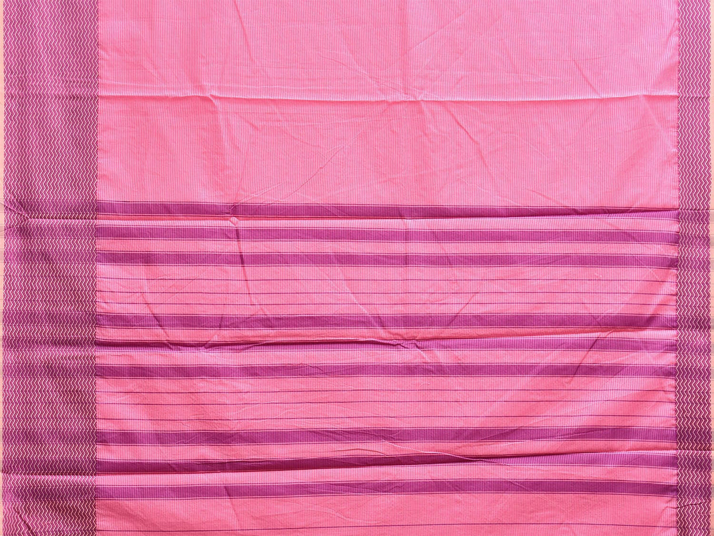 Baby Pink and Pink Bamboo Cotton Saree with Strips Design No Blouse bc0752