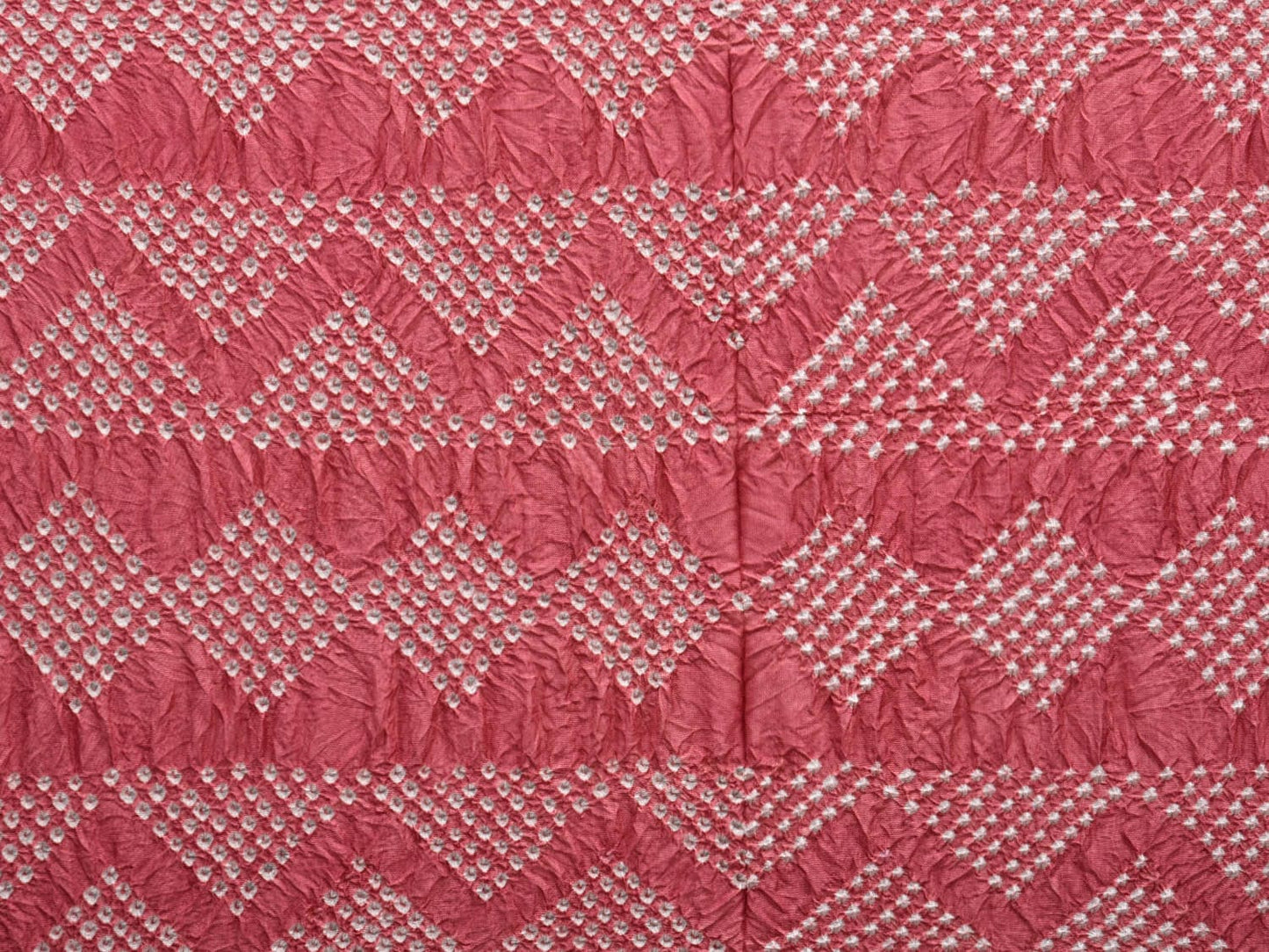 Baby Pink and Red Bandhani Kanchipuram Silk Handloom Dupatta with Border Design ds2693