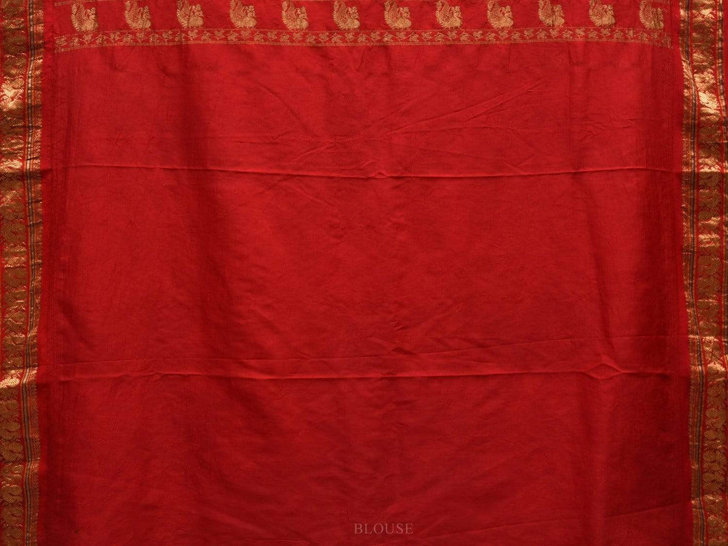 Baby Pink and Red Kalamkari Hand Painted Kanchipuram Silk Handloom Saree with Floral Design KL0548