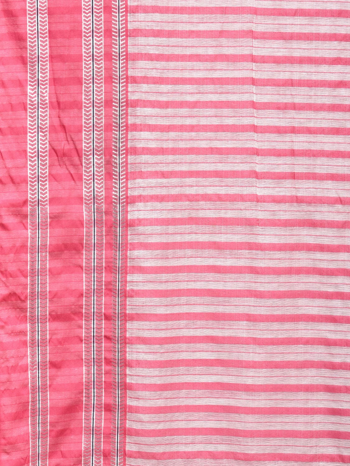 Baby Pink Bamboo Cotton Saree with Strips Design No Blouse bc0181