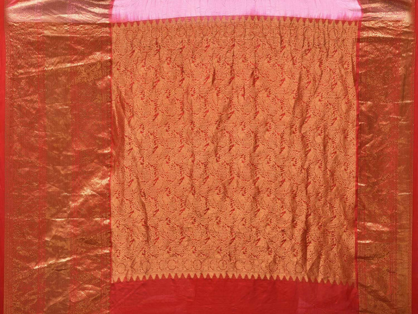 Baby Pink Bandhani Kanchipuram Silk Handloom Saree with Border Design bn0198