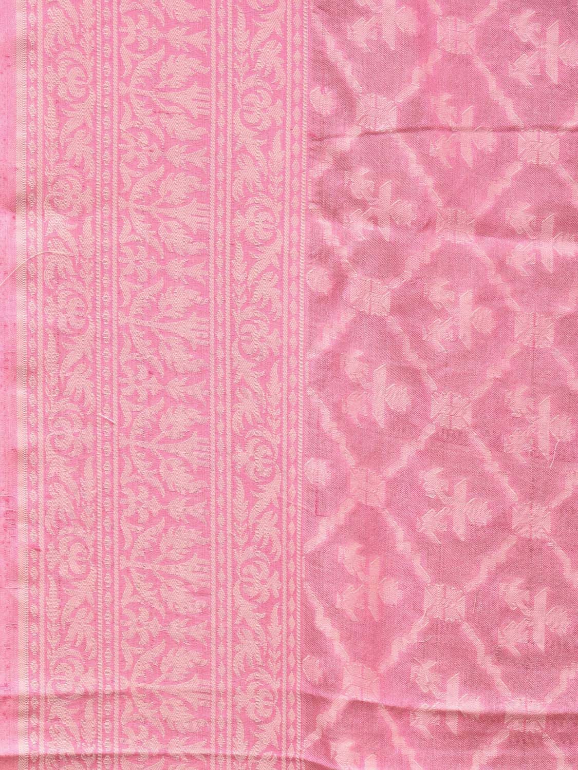 Baby Pink Cut Work Cotton Handloom Saree with All Over Jamdani Style Design o0388