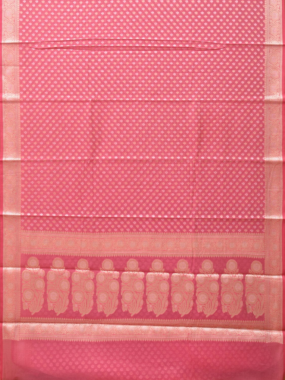 Baby Pink Cut Work Cotton Silk Saree with All Over Banaras Design o0393