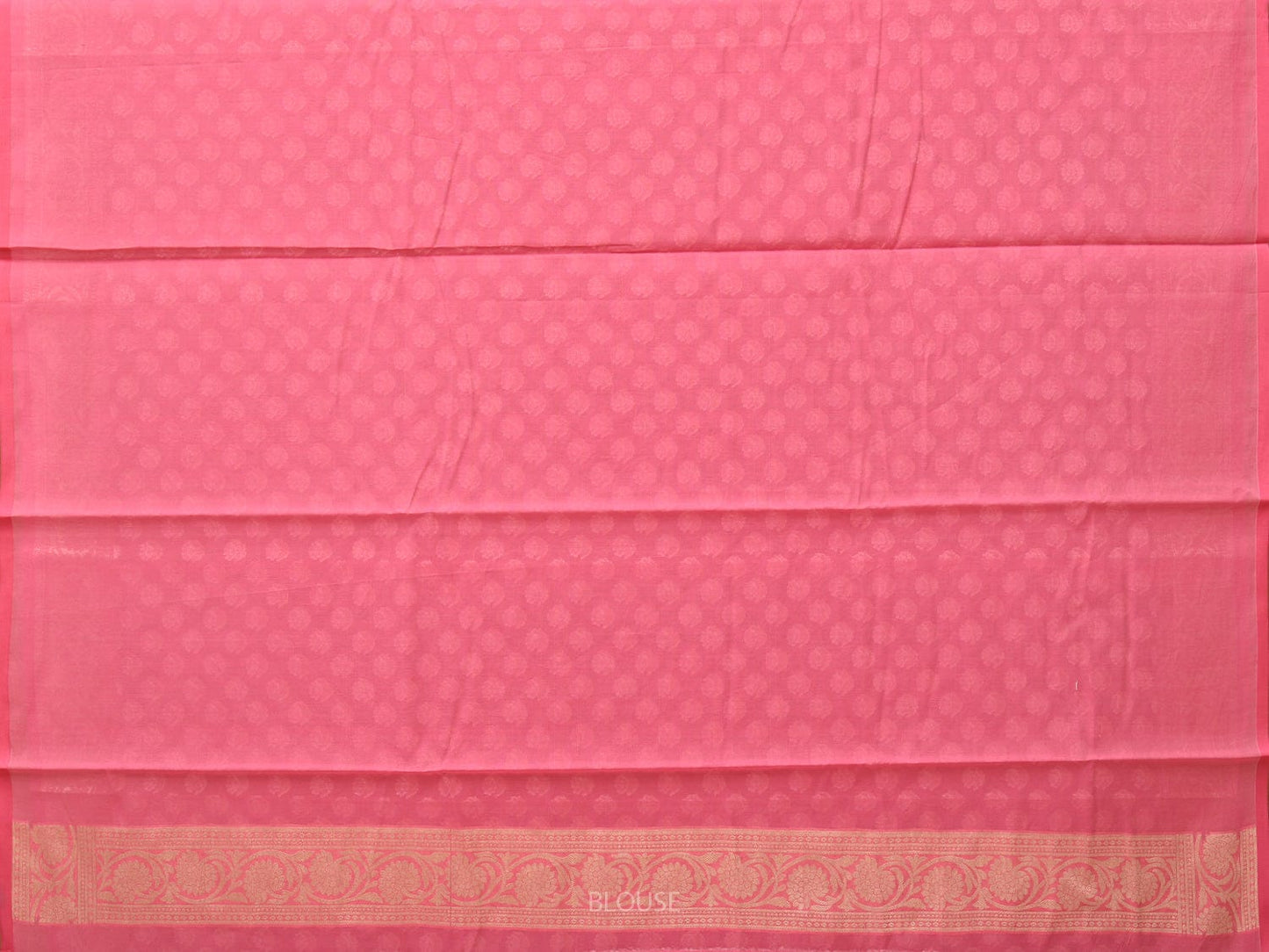 Baby Pink Cut Work Cotton Silk Saree with All Over Banaras Design o0396