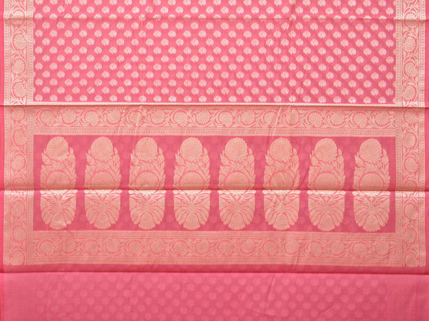 Baby Pink Cut Work Cotton Silk Saree with All Over Banaras Design o0396