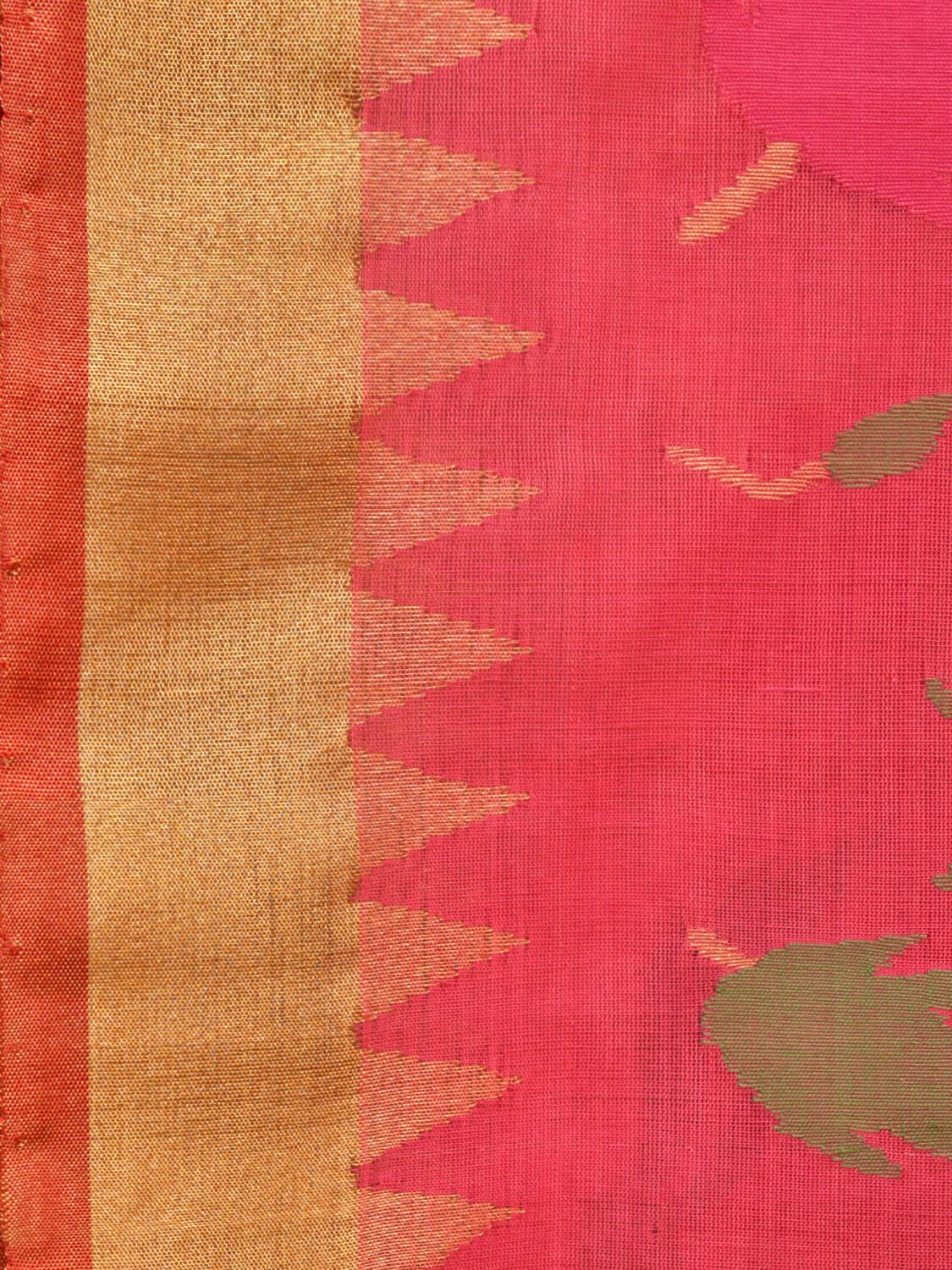 Baby Pink Khadi Cotton Handloom Saree with All Over Lotus Flowers Design kh0645