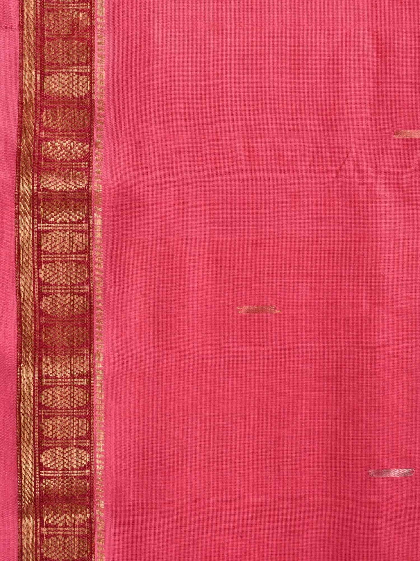 Baby Pink Khadi Cotton Handloom Saree with Doby Border and Zari Strips Pallu Design kh0426