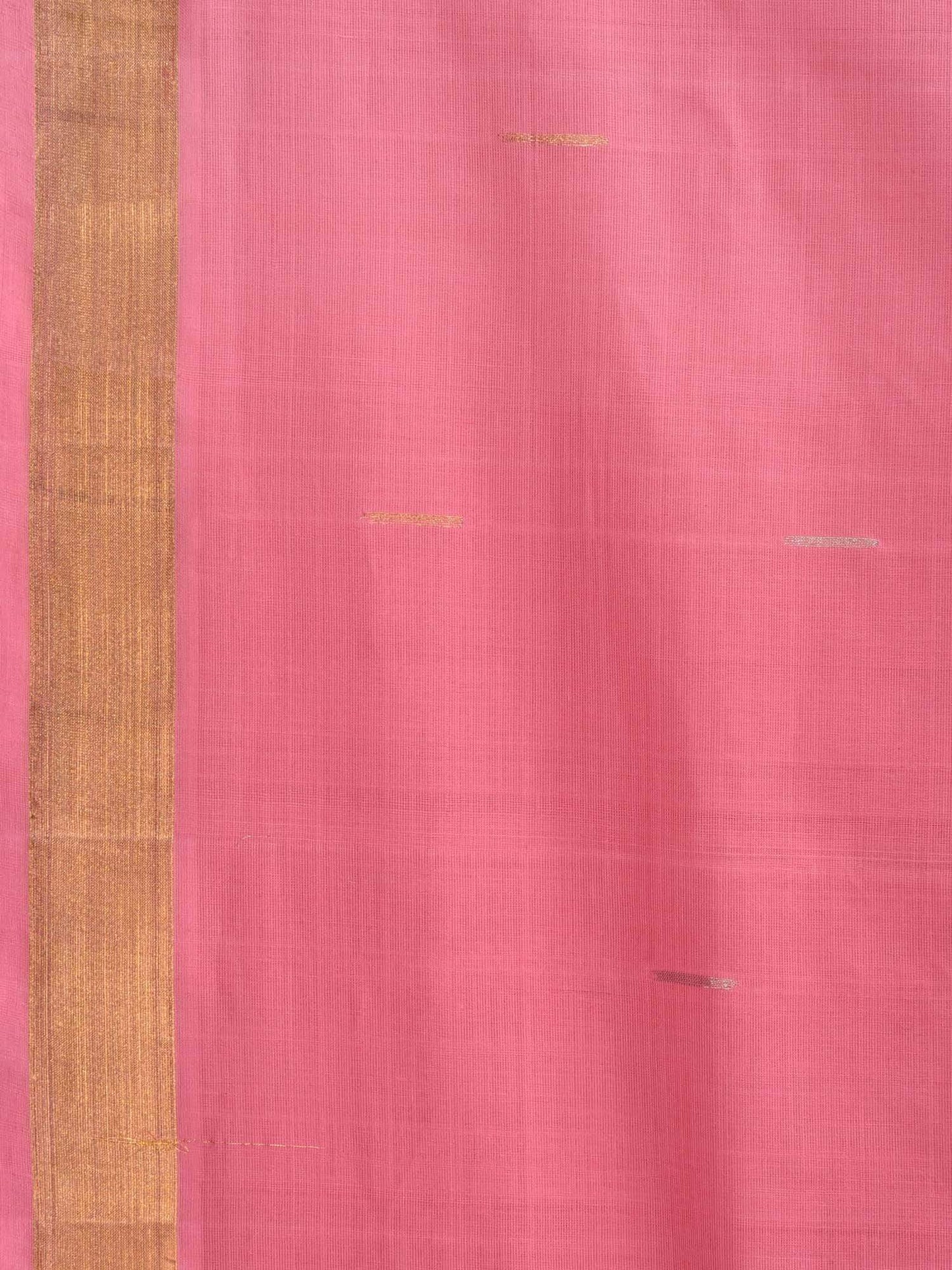 Baby Pink Khadi Cotton Handloom Saree with Zari Strips Pallu Design kh0423
