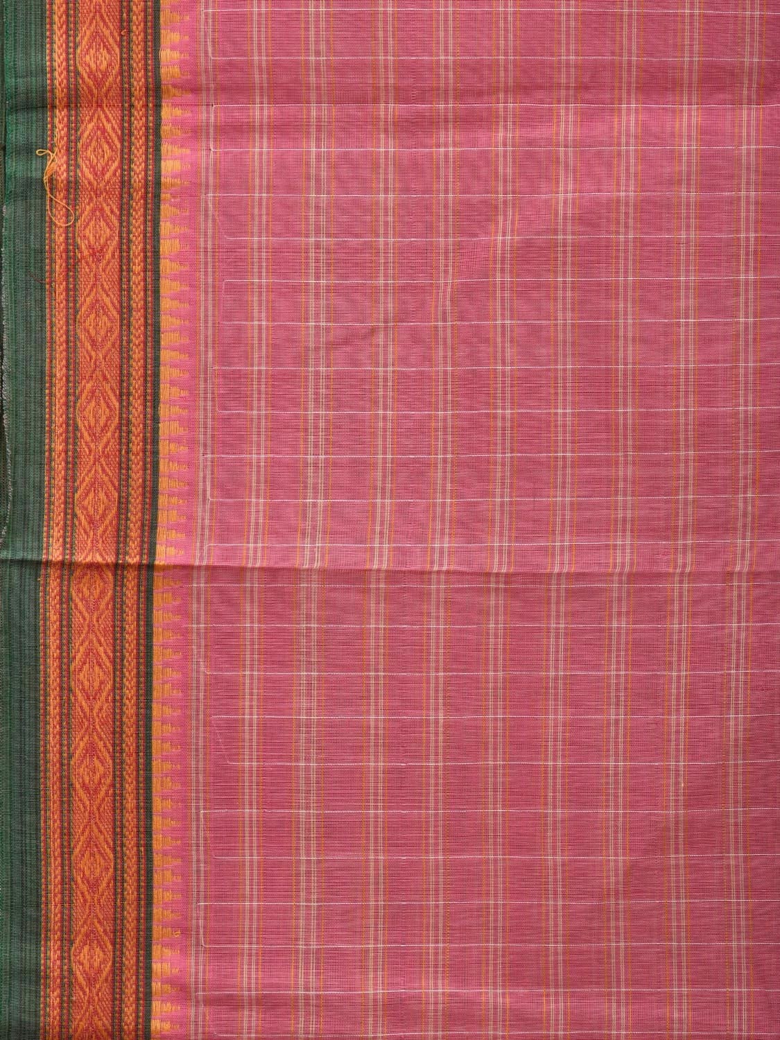 Baby Pink Narayanpet Cotton Handloom Saree with Check Design No Blouse np0599