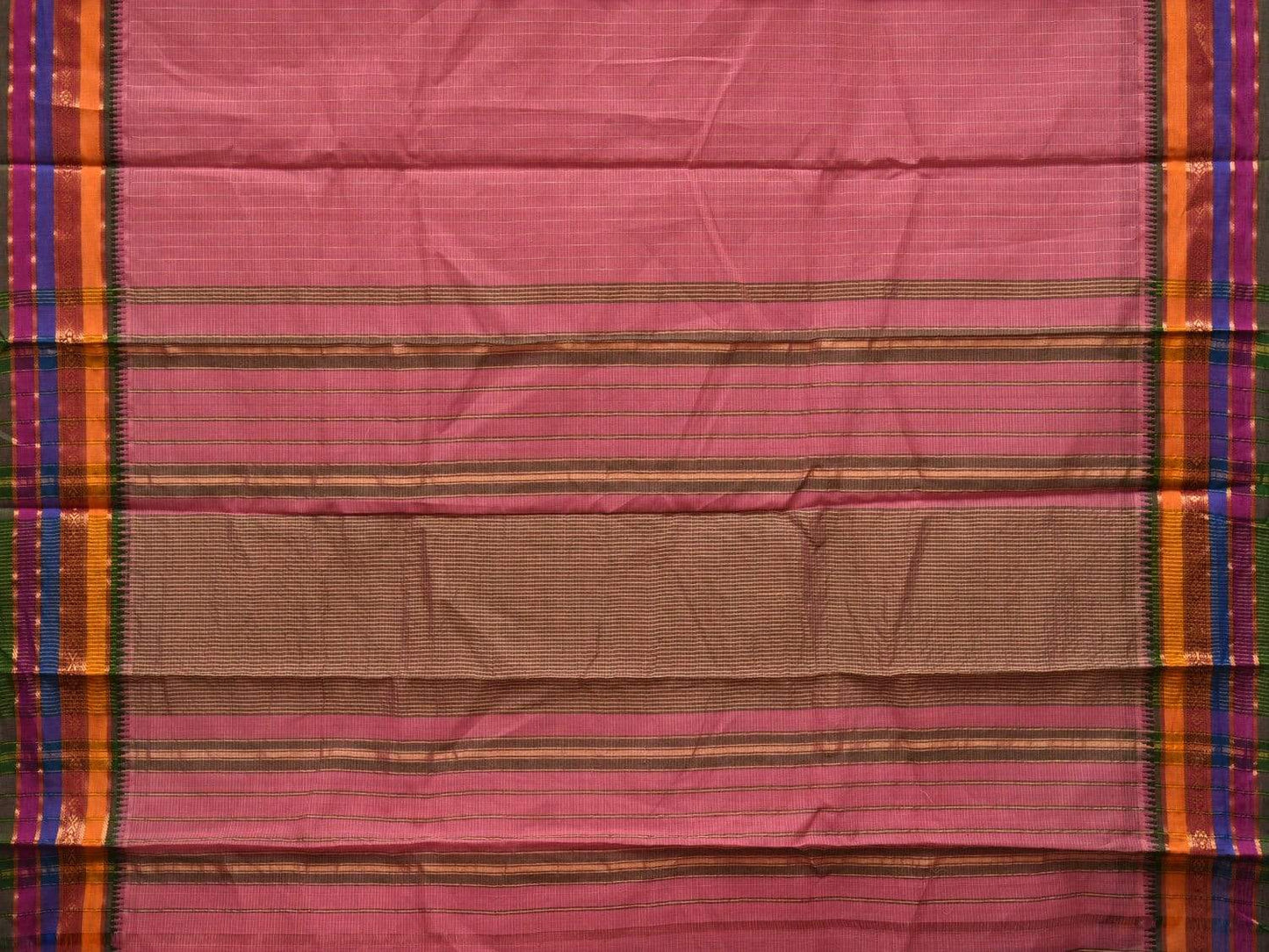 Baby Pink Narayanpet Cotton Handloom Saree with Checks Design No Blouse np0427