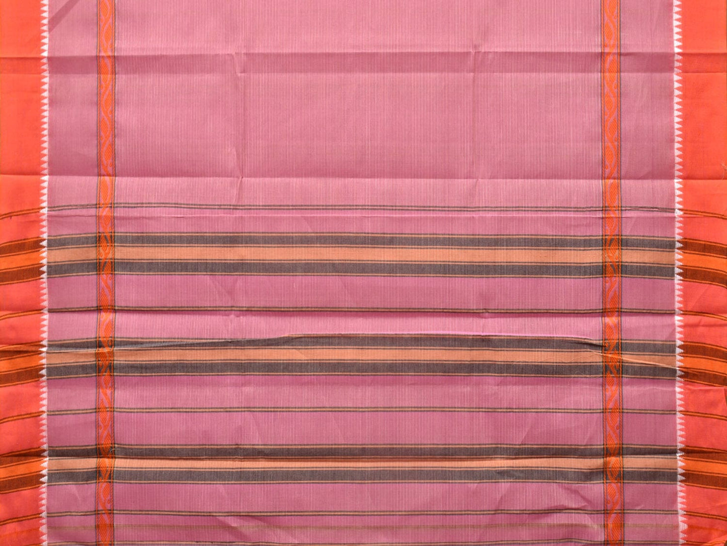 Baby Pink Narayanpet Cotton Handloom Saree with Strips Design No Blouse np0768