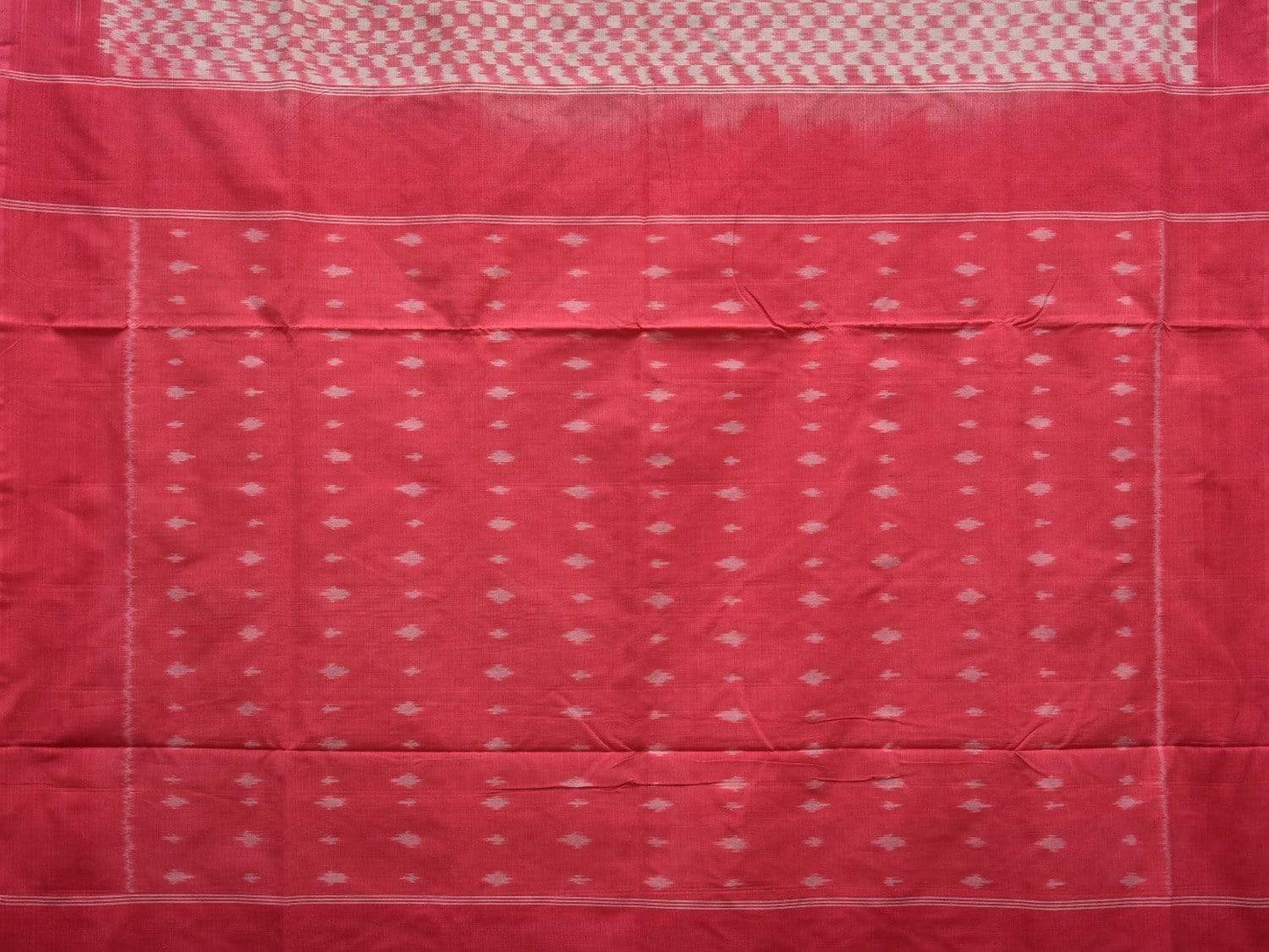 Baby Pink Pochampally Ikat Cotton Handloom Saree with Small Checks Design i0594