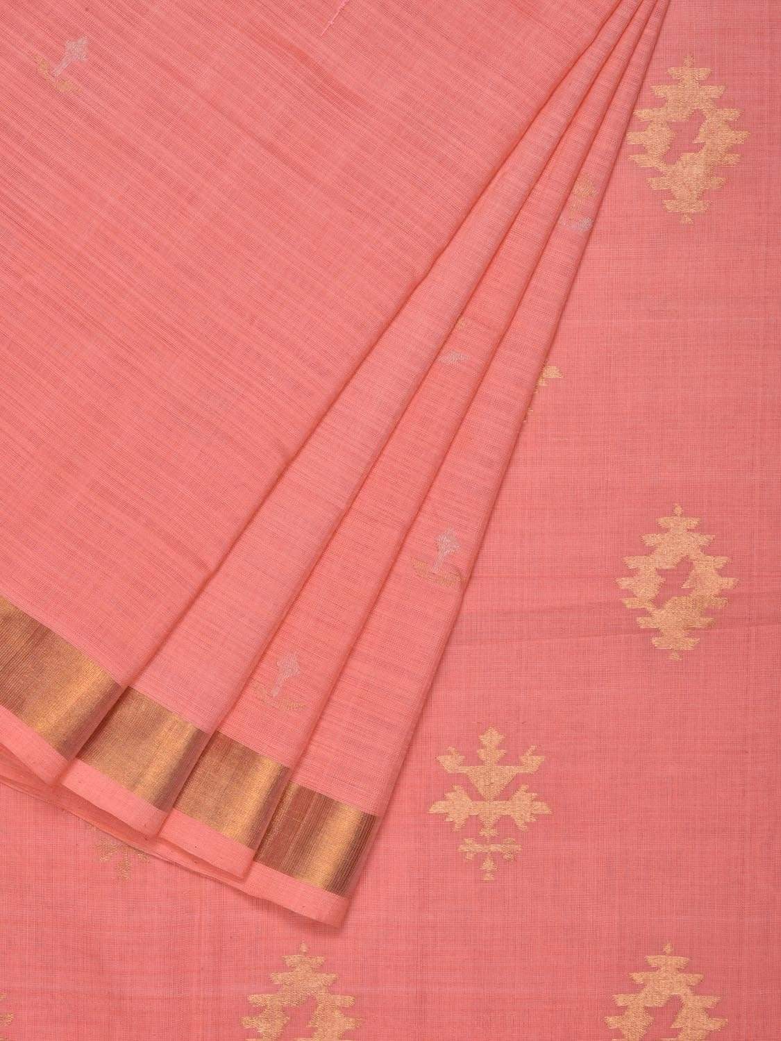 Baby Pink Uppada Cotton Handloom Saree with Assorted Buta Pallu Design u1543