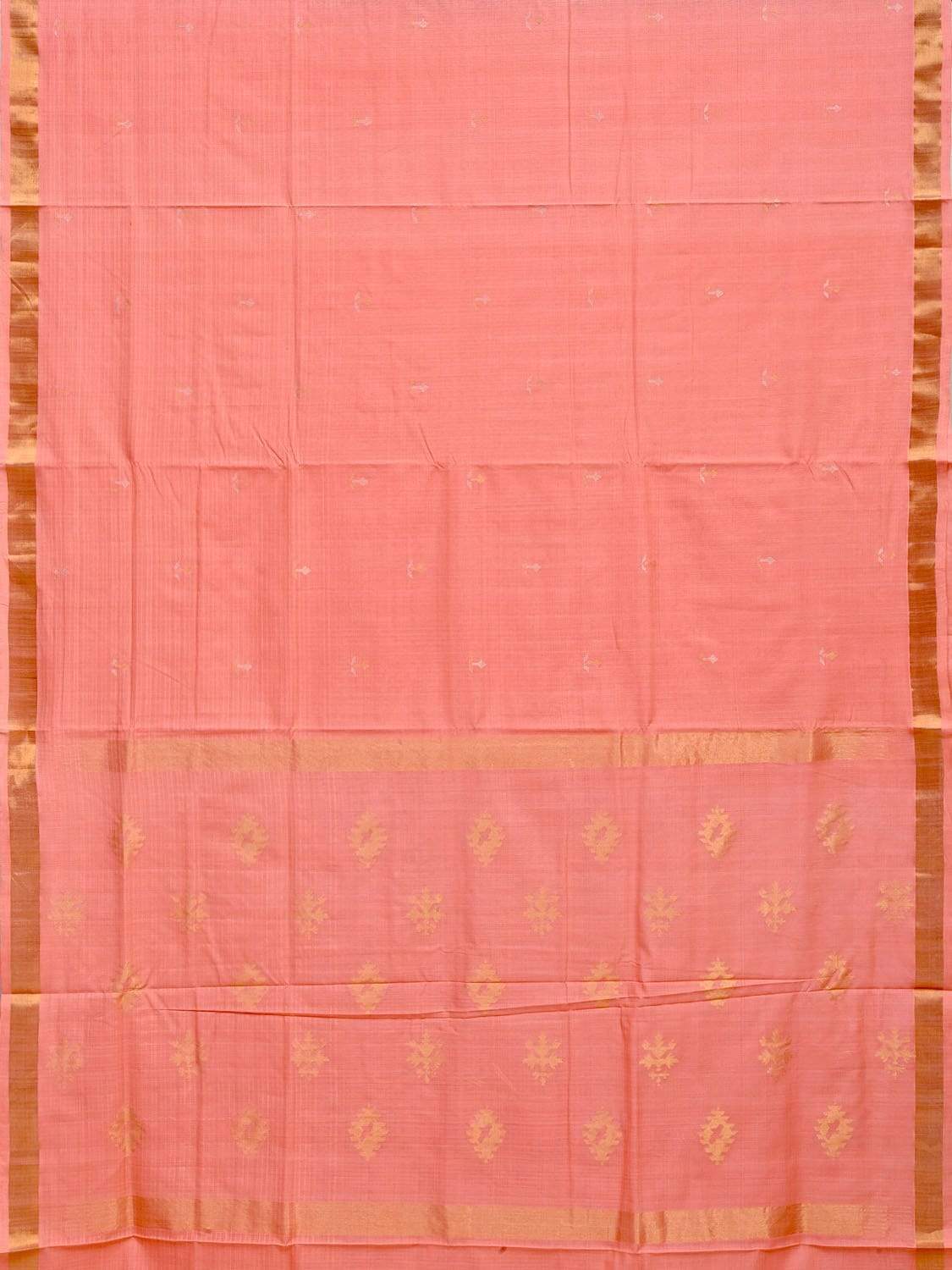 Baby Pink Uppada Cotton Handloom Saree with Assorted Buta Pallu Design u1543
