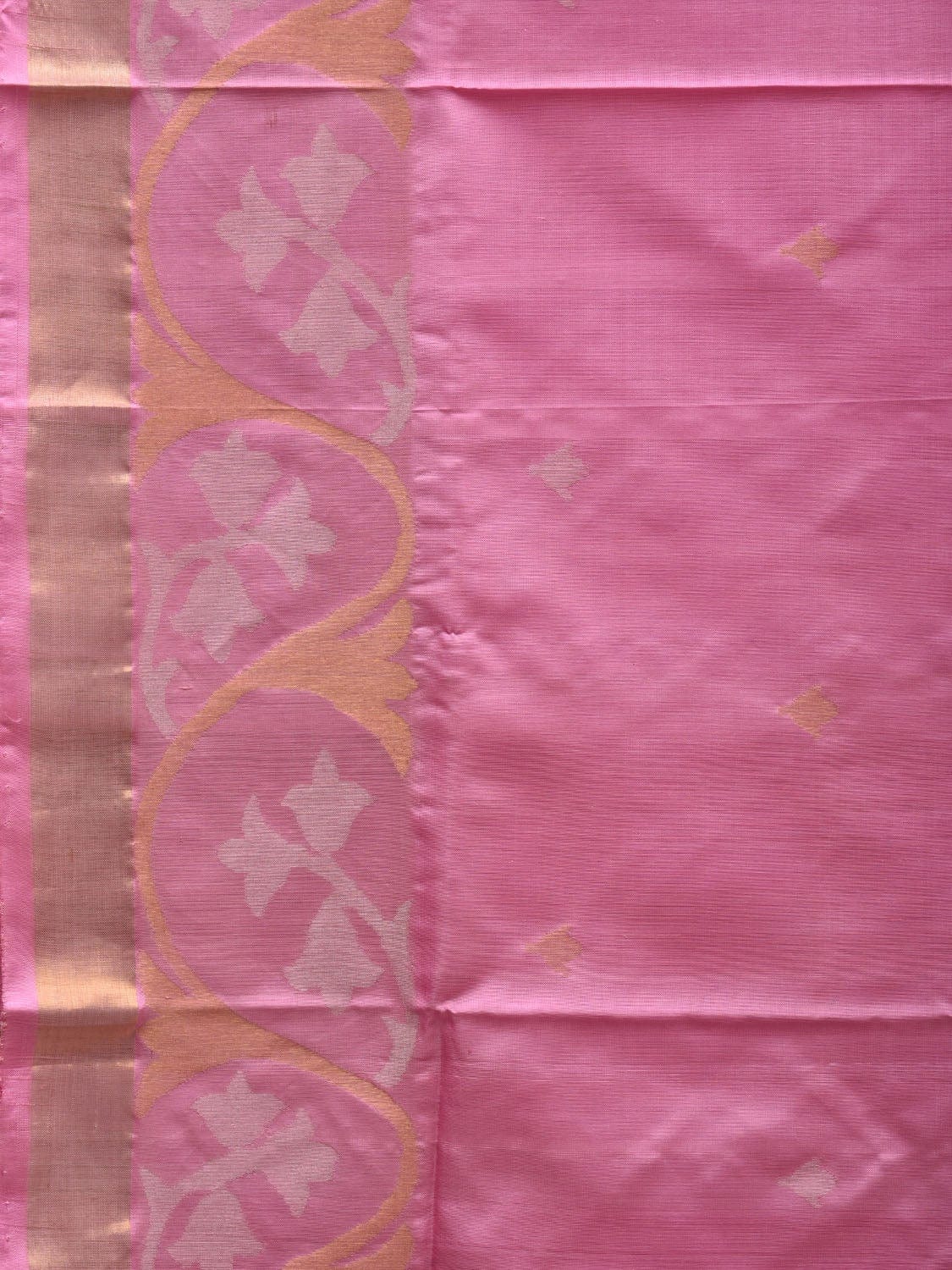 Baby Pink Uppada Silk Handloom Saree with Border Design u1842