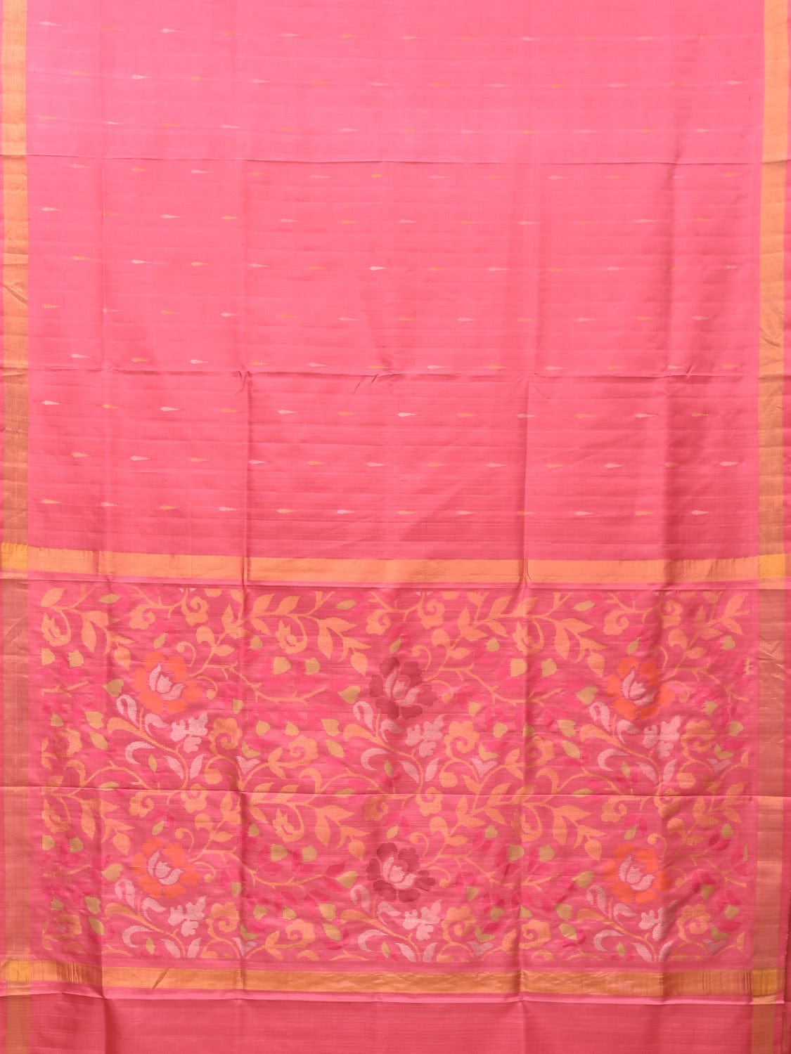 Baby Pink Uppada Silk Handloom Saree with Floral Pallu Design u2013