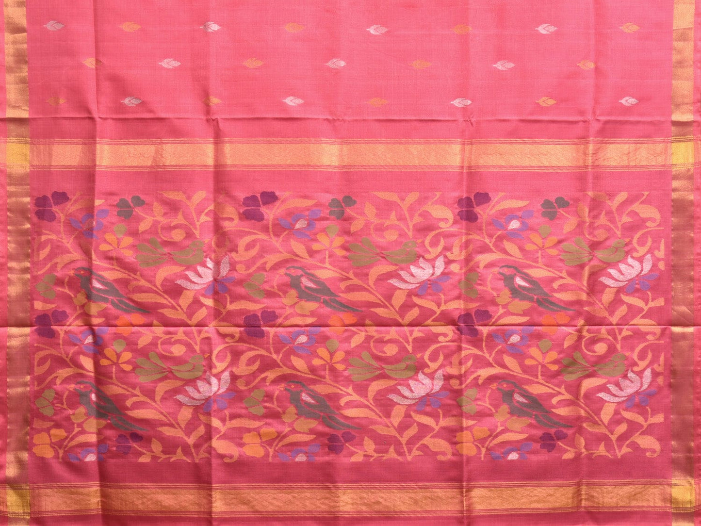 Baby Pink Uppada Silk Handloom Saree with Floral Pallu Design u2224