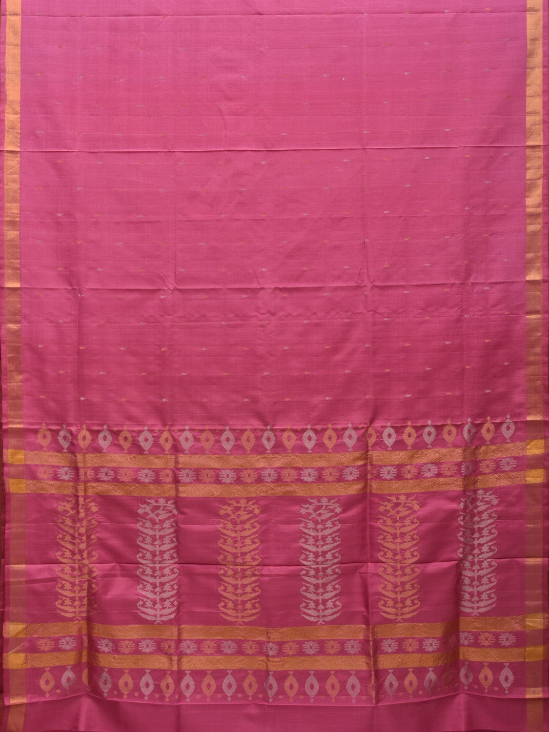 Baby Pink Uppada Silk Handloom Saree with Karpur Pallu Design u1937