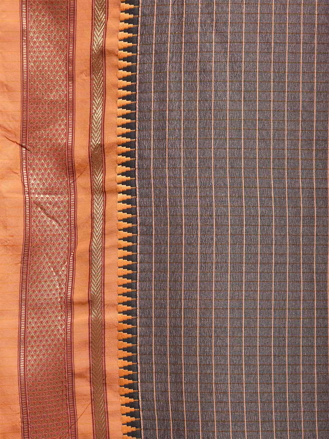 Onion pink and Mustard Bamboo Cotton Viscose Silk Saree with Checks Design No Blouse bc0484