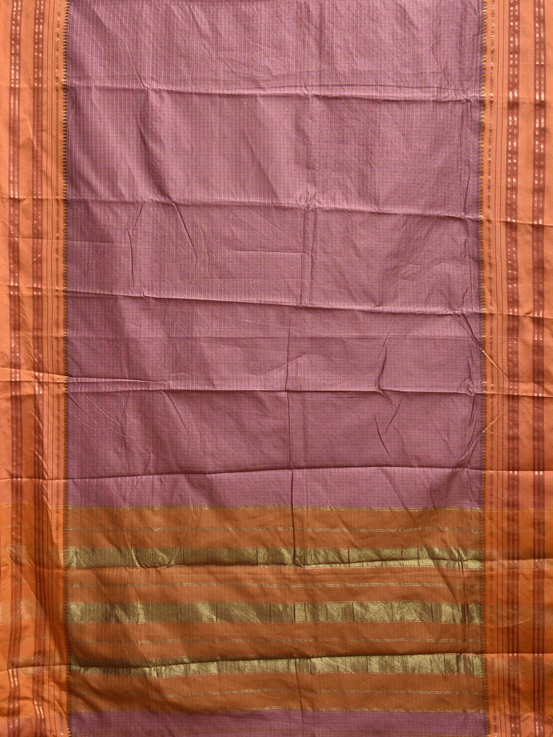 Mauve and Mustard Bamboo Cotton Viscose Silk Saree with Checks Design No Blouse bc0729