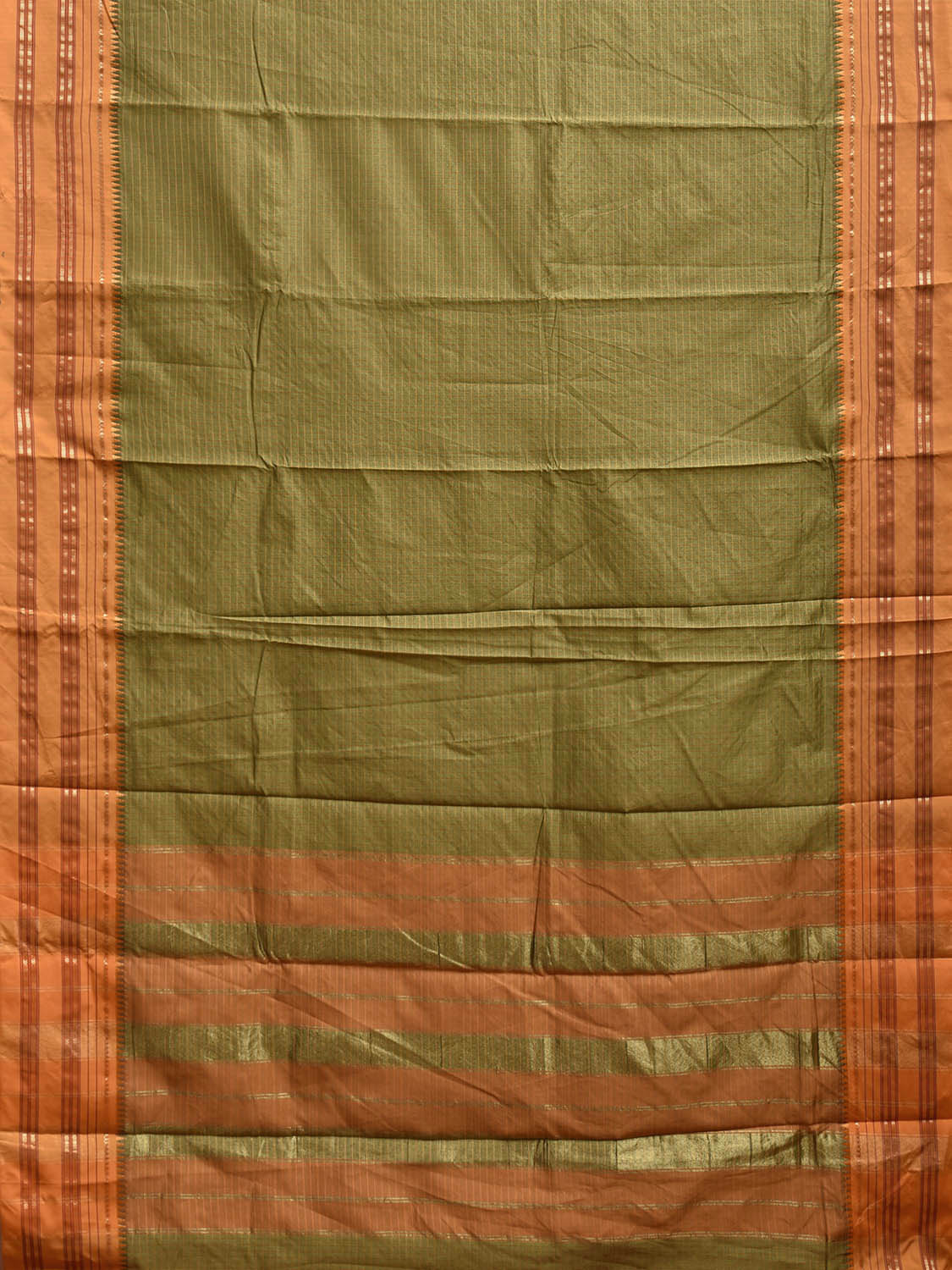 Green and Mustard Bamboo Cotton Viscose Silk Saree with Checks Design No Blouse bc0734