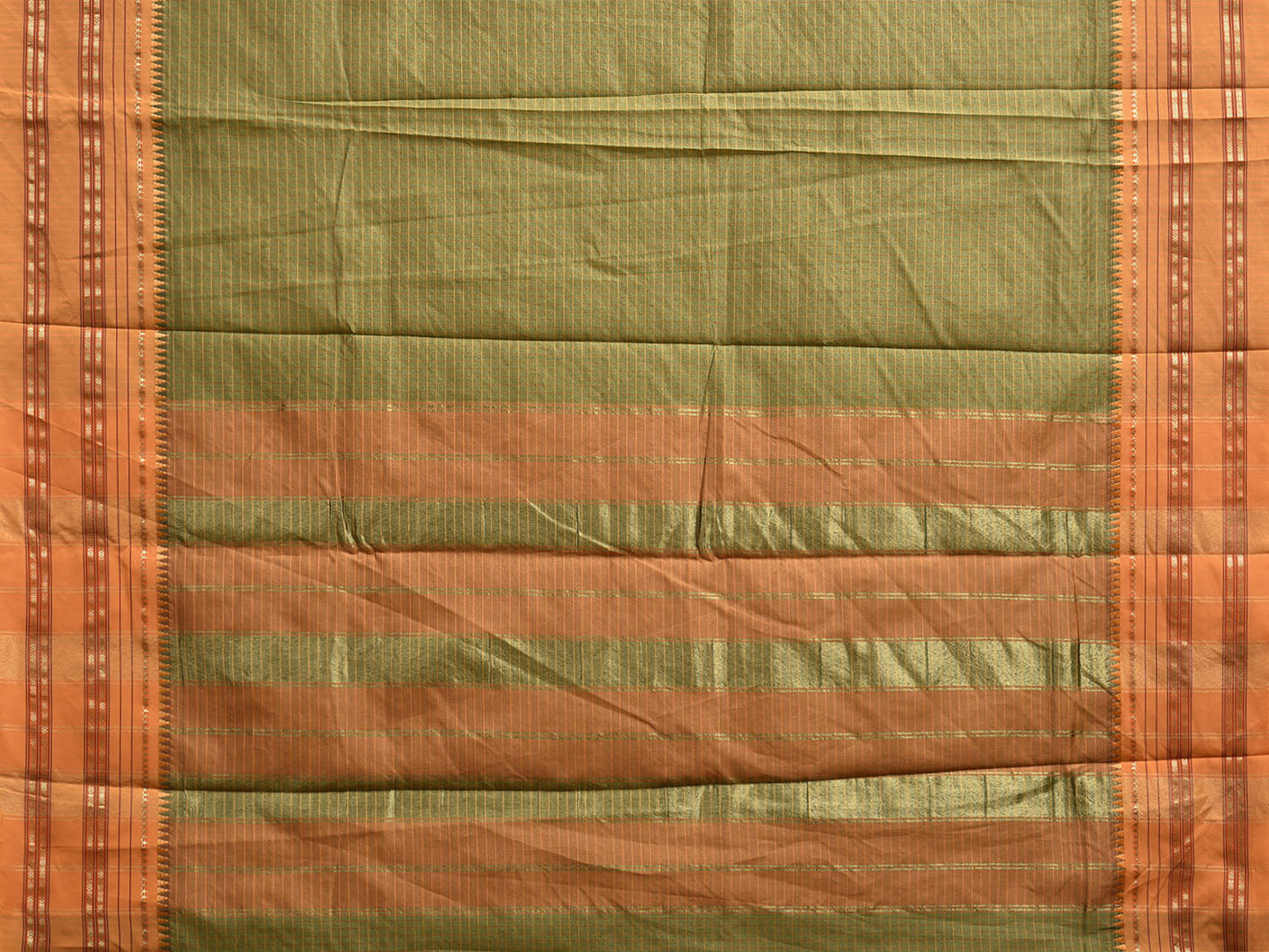 Green and Mustard Bamboo Cotton Viscose Silk Saree with Checks Design No Blouse bc0734