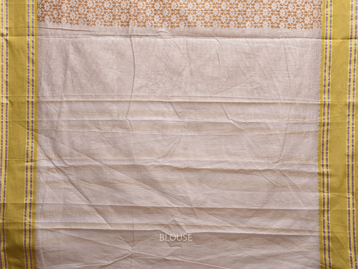 Fawn and Olive Bamboo Cotton Saree with All Over Floral Digital Print Design bc0899