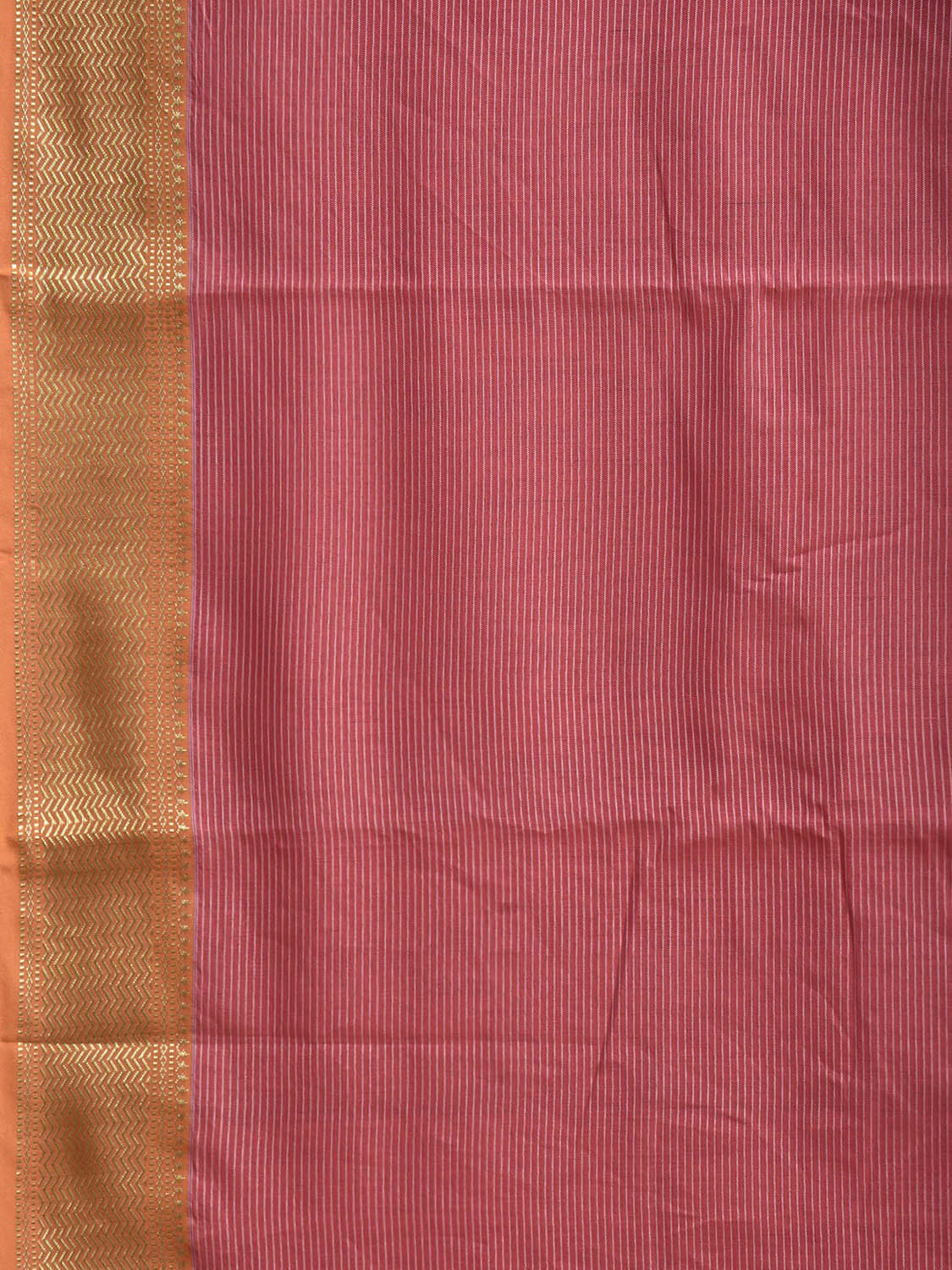 Light Red and Orange Bamboo Cotton Saree with Strips Design No Blouse bc0920