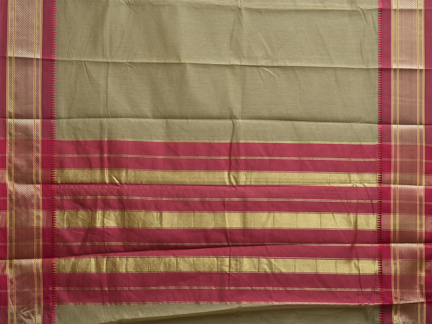 Sea Green and Magenta Bamboo Cotton Plain Saree with Contrast Pallu Design No Blouse bc0925