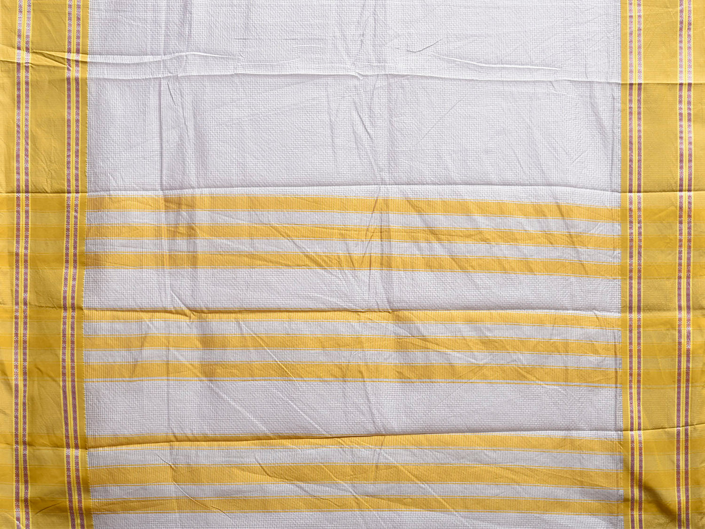 Light Blue and Lemon Green Bamboo Cotton Saree with Small Checks Design No Blouse bc0938