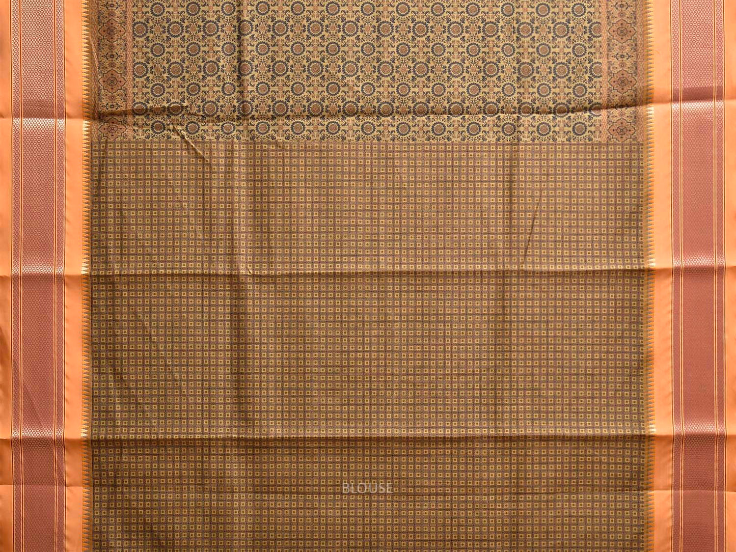 Yellow and Mustard Bamboo Cotton Saree with Digital Print Design bc0964