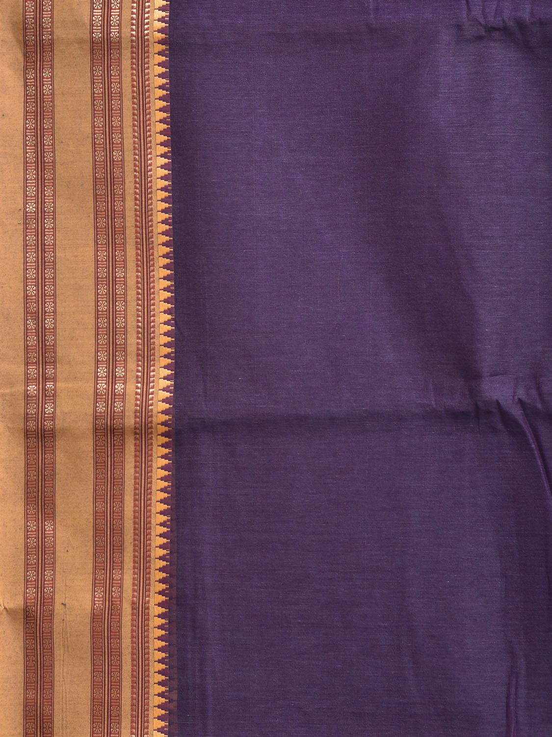 Indigo and Mustard Bamboo Cotton Plain Saree with Strips Pallu Design No Blouse bc1033