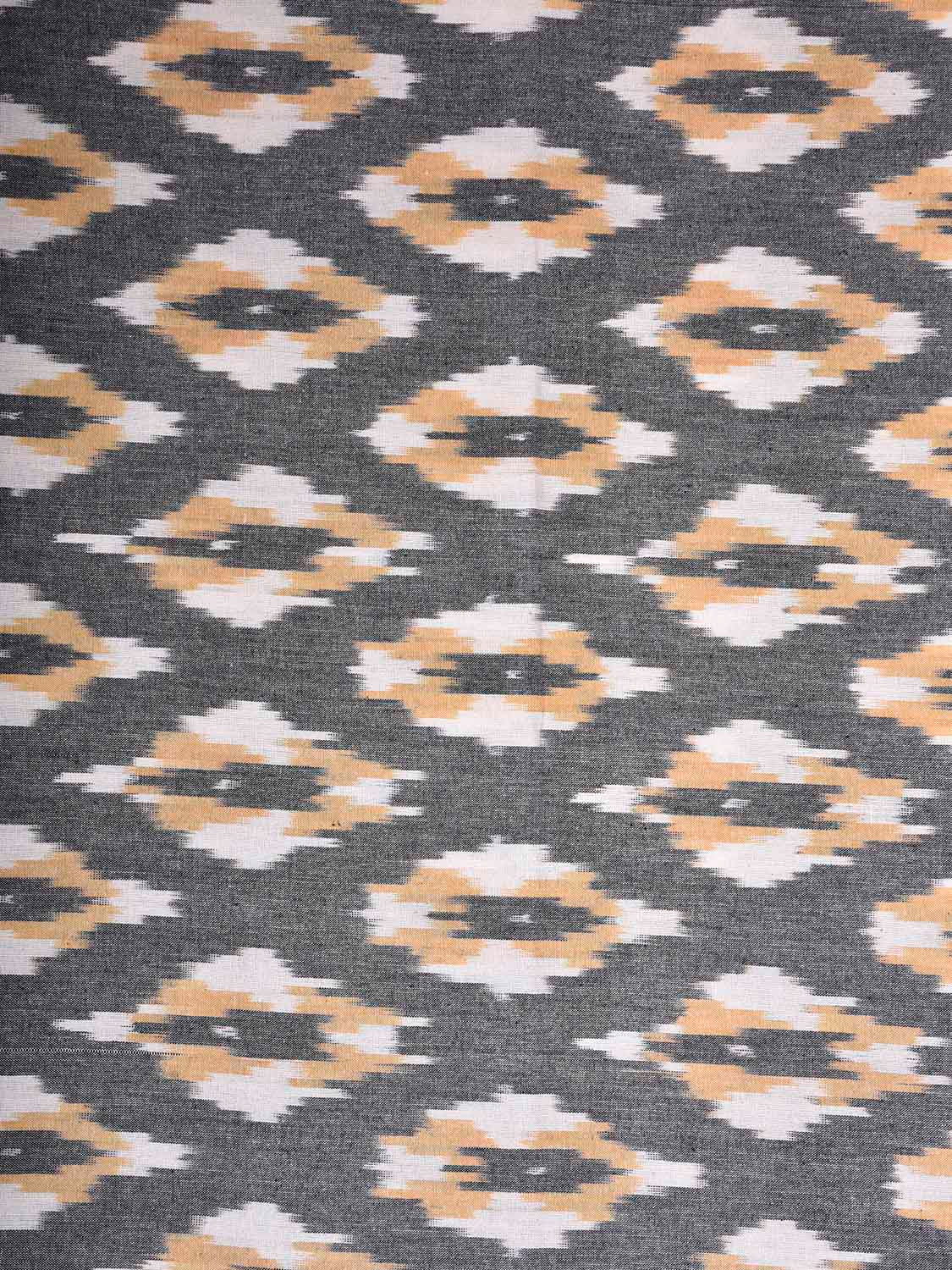 Grey and White Pochampally Ikat Cotton Handloom King Size Bedsheet with Buta Design 90 x 108 Inches with Pillow Covers bd0069