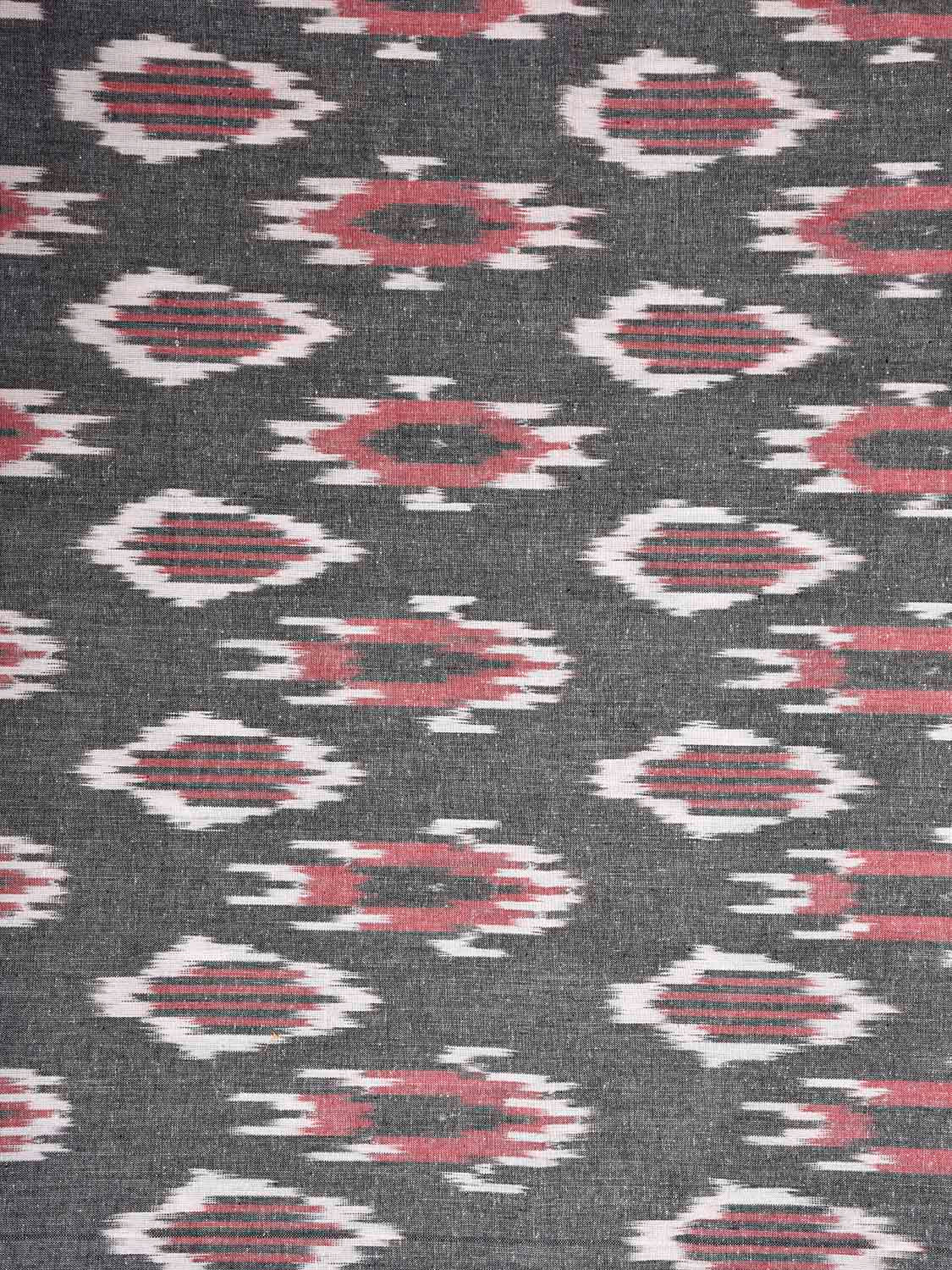 Grey and White Pochampally Ikat Cotton Handloom King Size Bedsheet with Buta Design 90 x 108 Inches with Pillow Covers bd0071