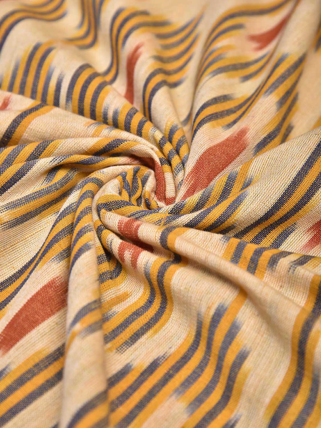 Cream and Red Pochampally Ikat Cotton Handloom King Size Bedsheet with Buta Design 90 x 108 Inches with Pillow Covers bd0074