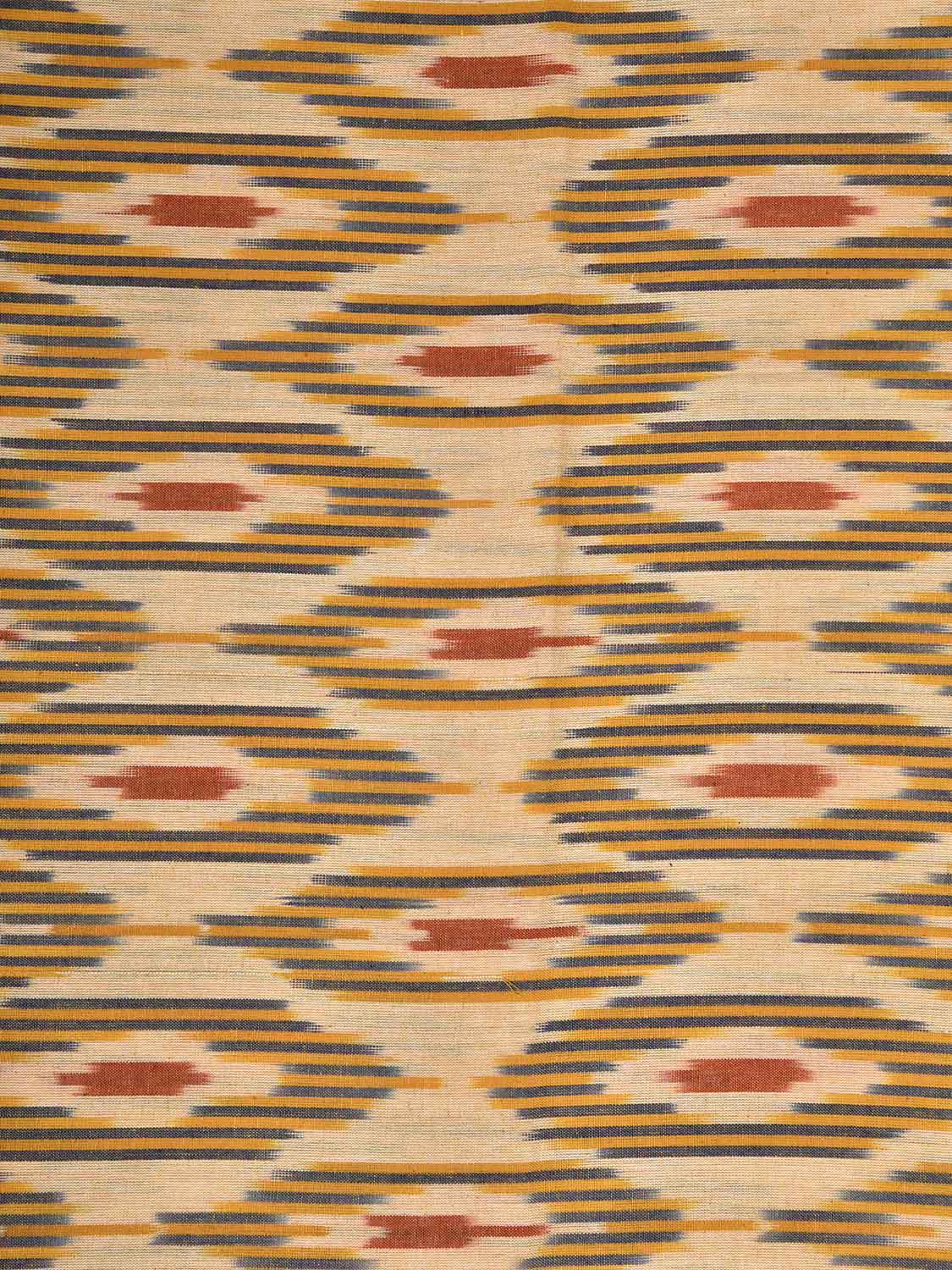 Cream and Red Pochampally Ikat Cotton Handloom King Size Bedsheet with Buta Design 90 x 108 Inches with Pillow Covers bd0074