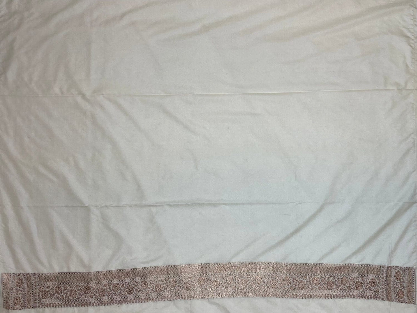 Beige Antique Zari Banaras Katan Intricate Allover Brocade Saree with Border and Pallu Design b0315ds