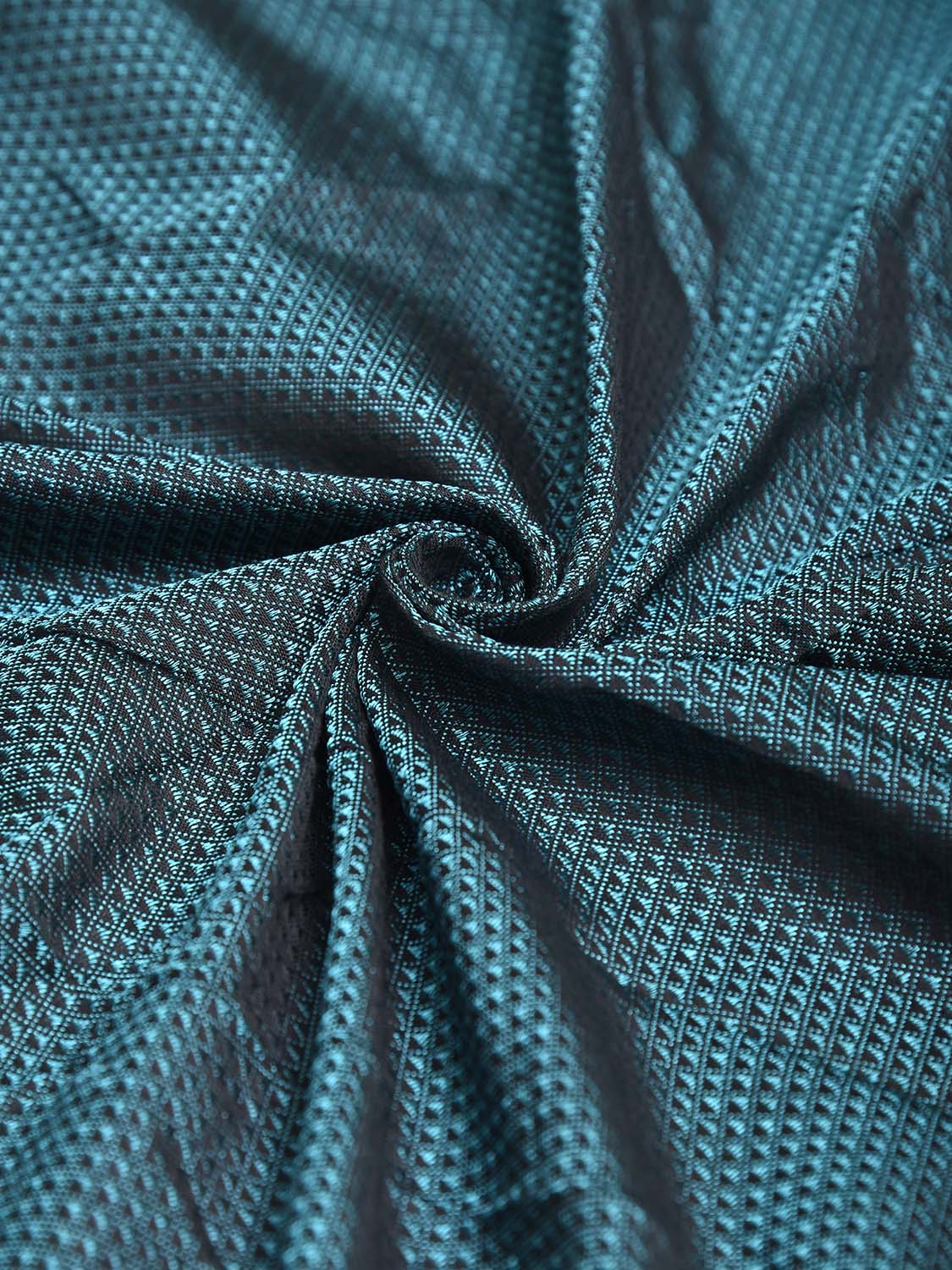 Teal and Blue Jacquard Cotton Viscose Blouse with Border Design 1mt Length 45 Inches Width BL0017