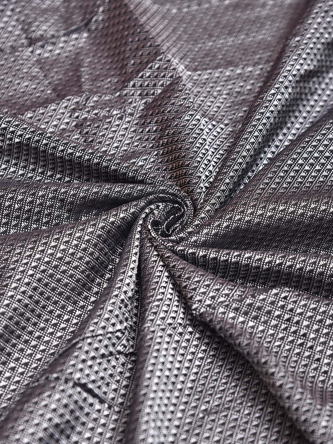Grey and Red Jacquard Cotton Viscose Blouse with Border Design 1mt Length 45 Inches Width BL0018