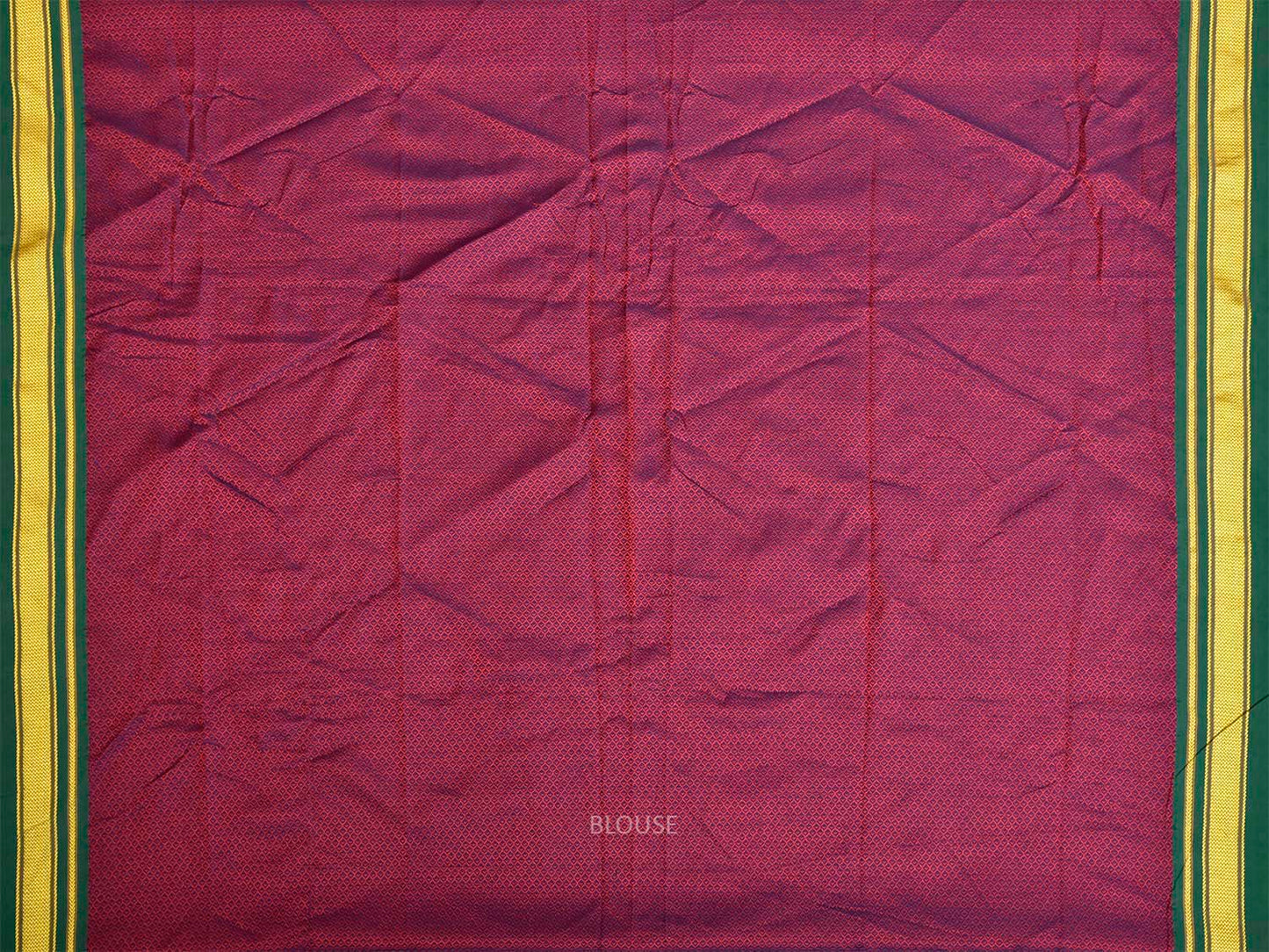 Burgundy and Green Jacquard Cotton Viscose Blouse with Border Design 1mt Length 45 Inches Width BL0020