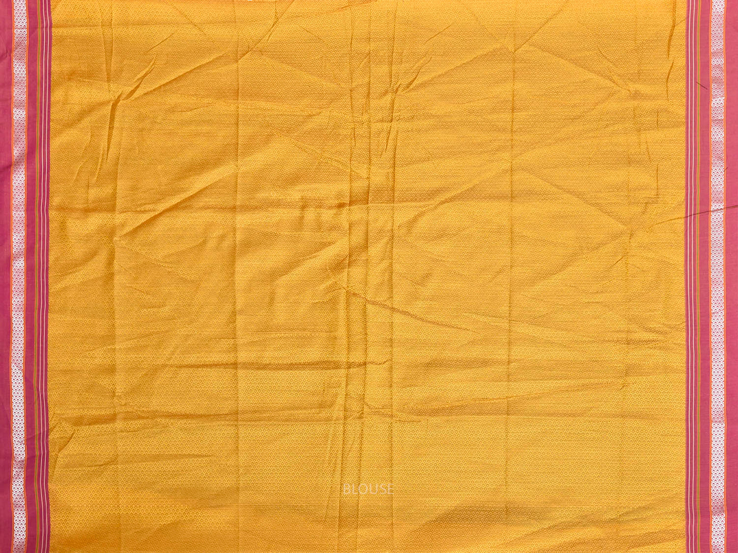 Yellow and Pink Jacquard Cotton Viscose Blouse with Border Design 1mt Length 45 Inches Width BL0027