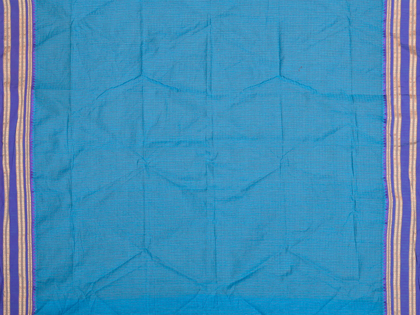 Blue Bamboo Cotton Blouse with Checks Design Length 80cm Width 44 Inches BL0087