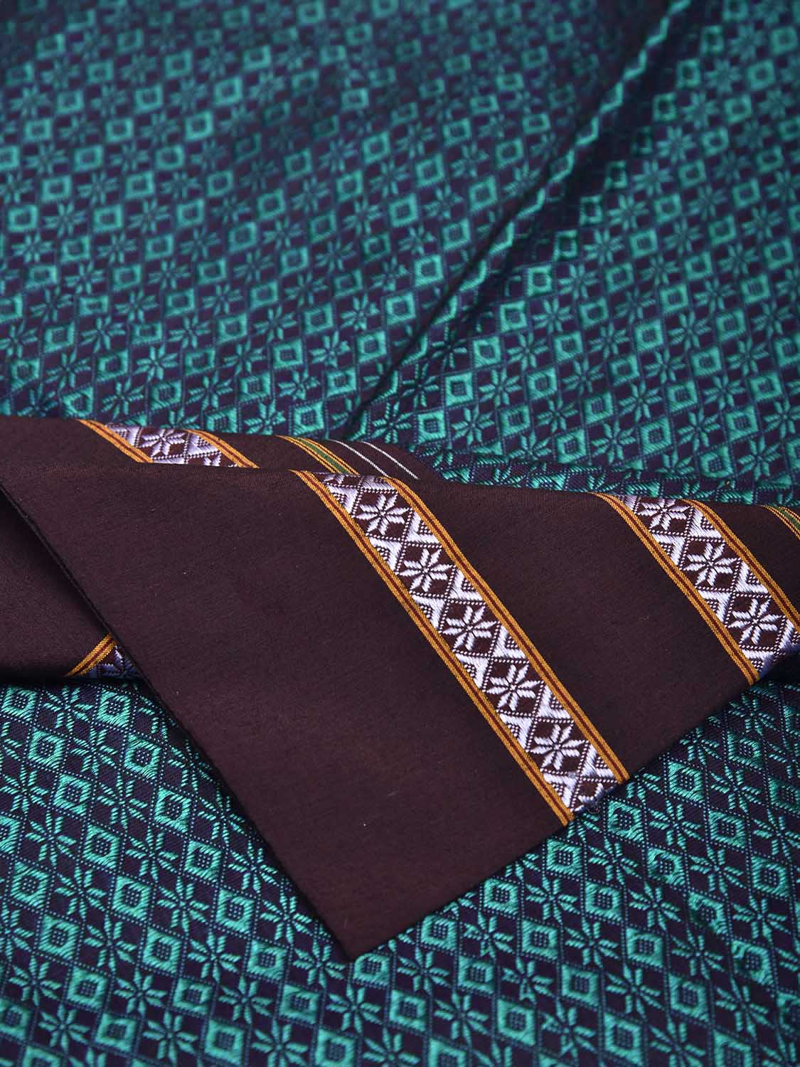 Teal and Maroon Jacquard Viscose Blouse All Over Design Length 1mt Width 31 Inches BL0096