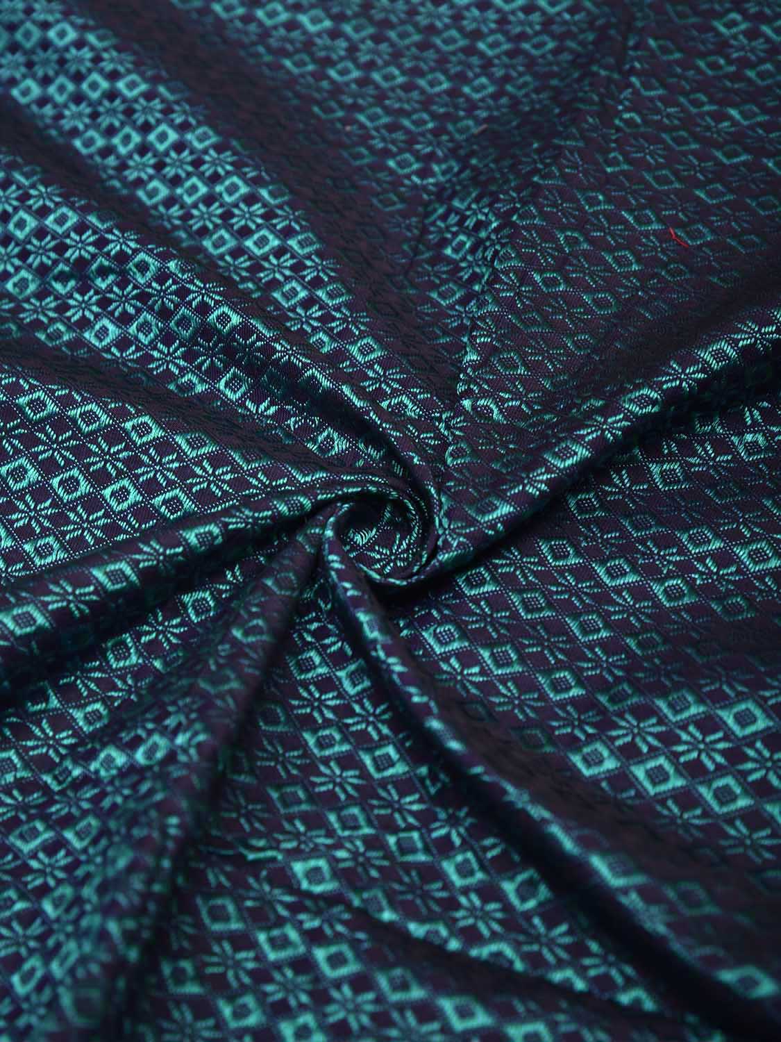 Teal and Maroon Jacquard Viscose Blouse All Over Design Length 1mt Width 31 Inches BL0096