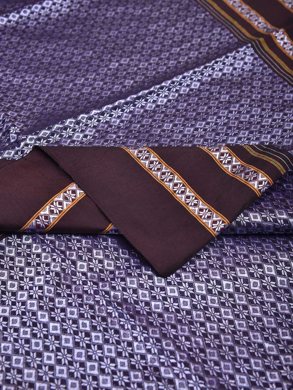 Silver and Maroon Jacquard Viscose Blouse All Over Design Length 1mt Width 31 Inches BL0097